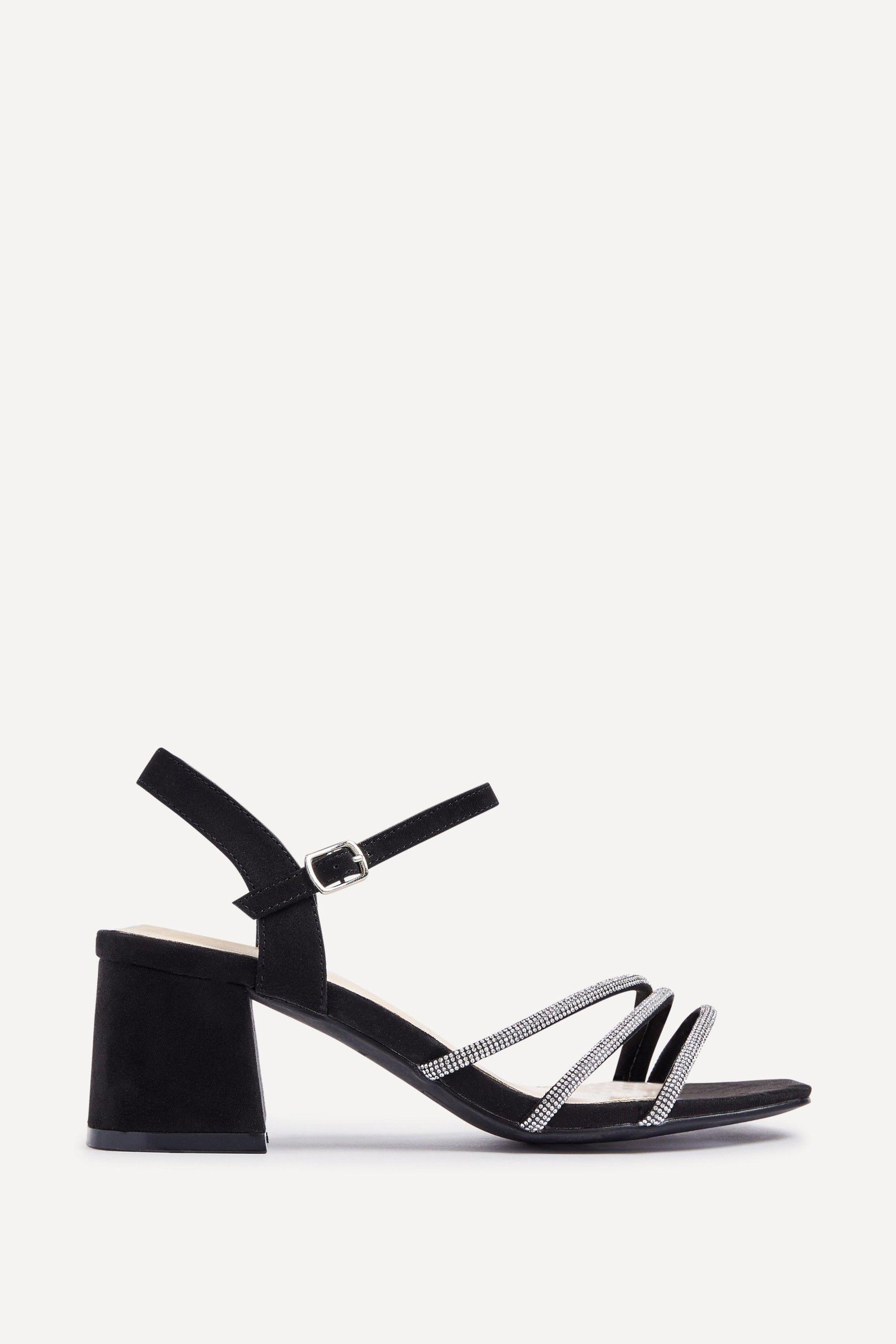 Mariah Wide Fit Black Suede Open Back Heel by LINZI