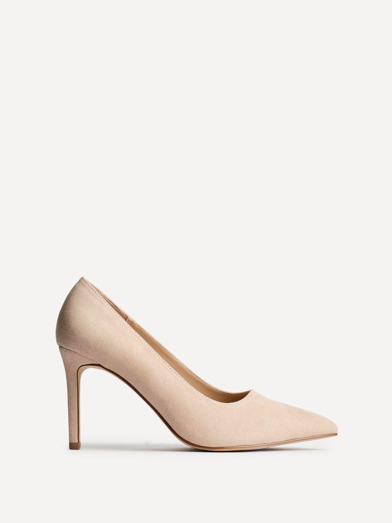 Martina Wide Fit Nude Faux Suede Classic Court Heel by LINZI