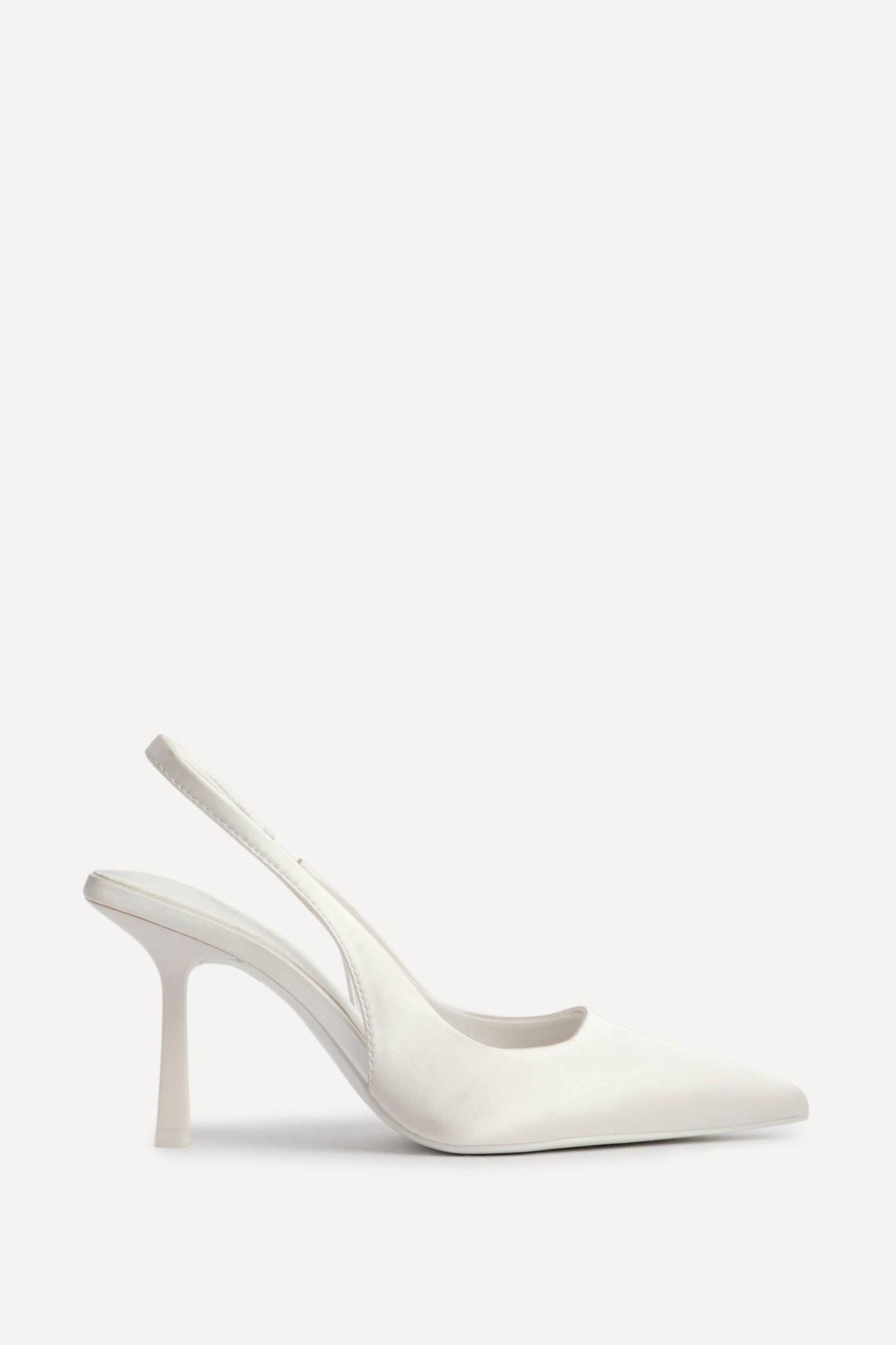 Matched Ivory Satin Bridal SlingBack Court Heel by LINZI