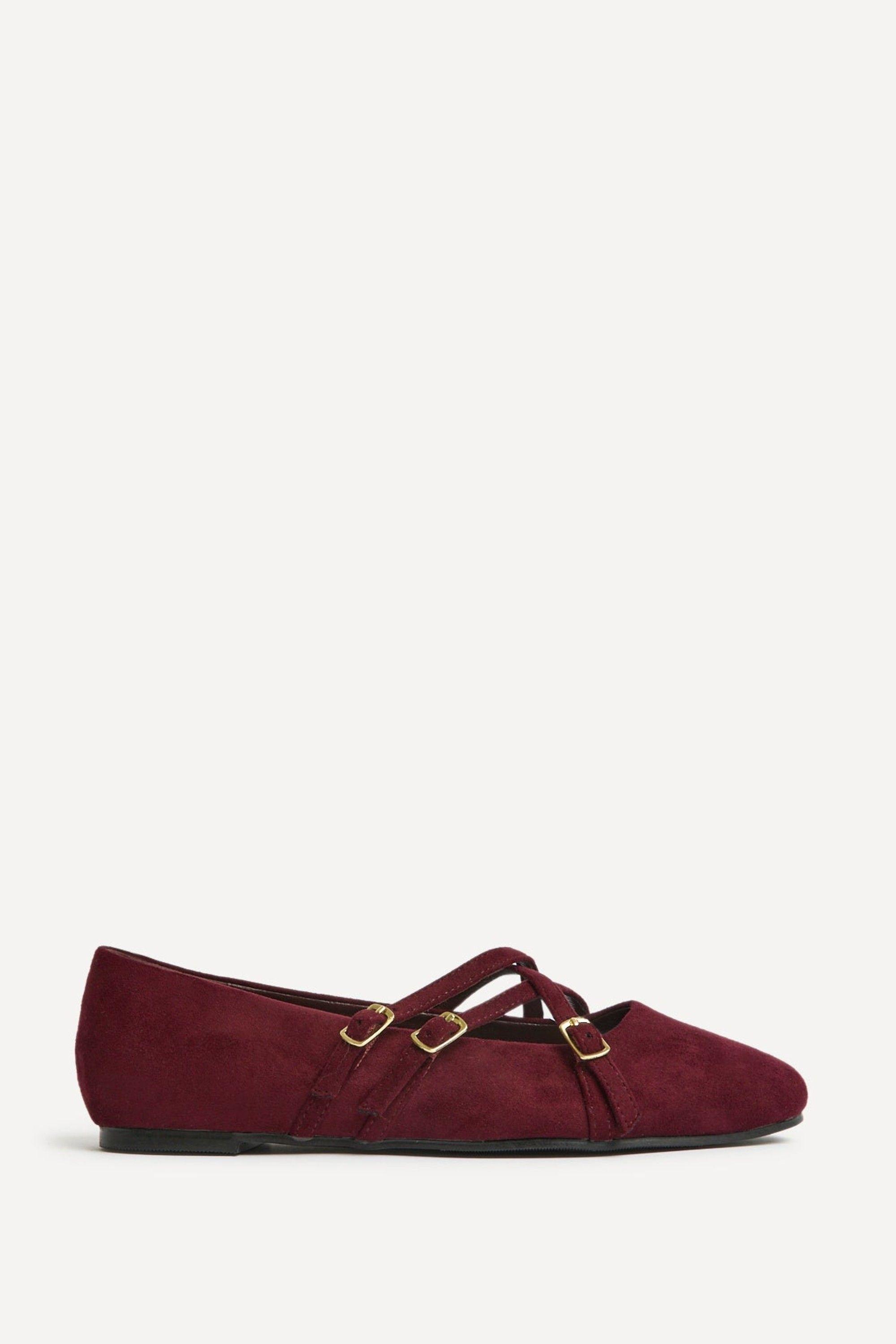 Matrix Burgundy Mary Jane Flats by LINZI