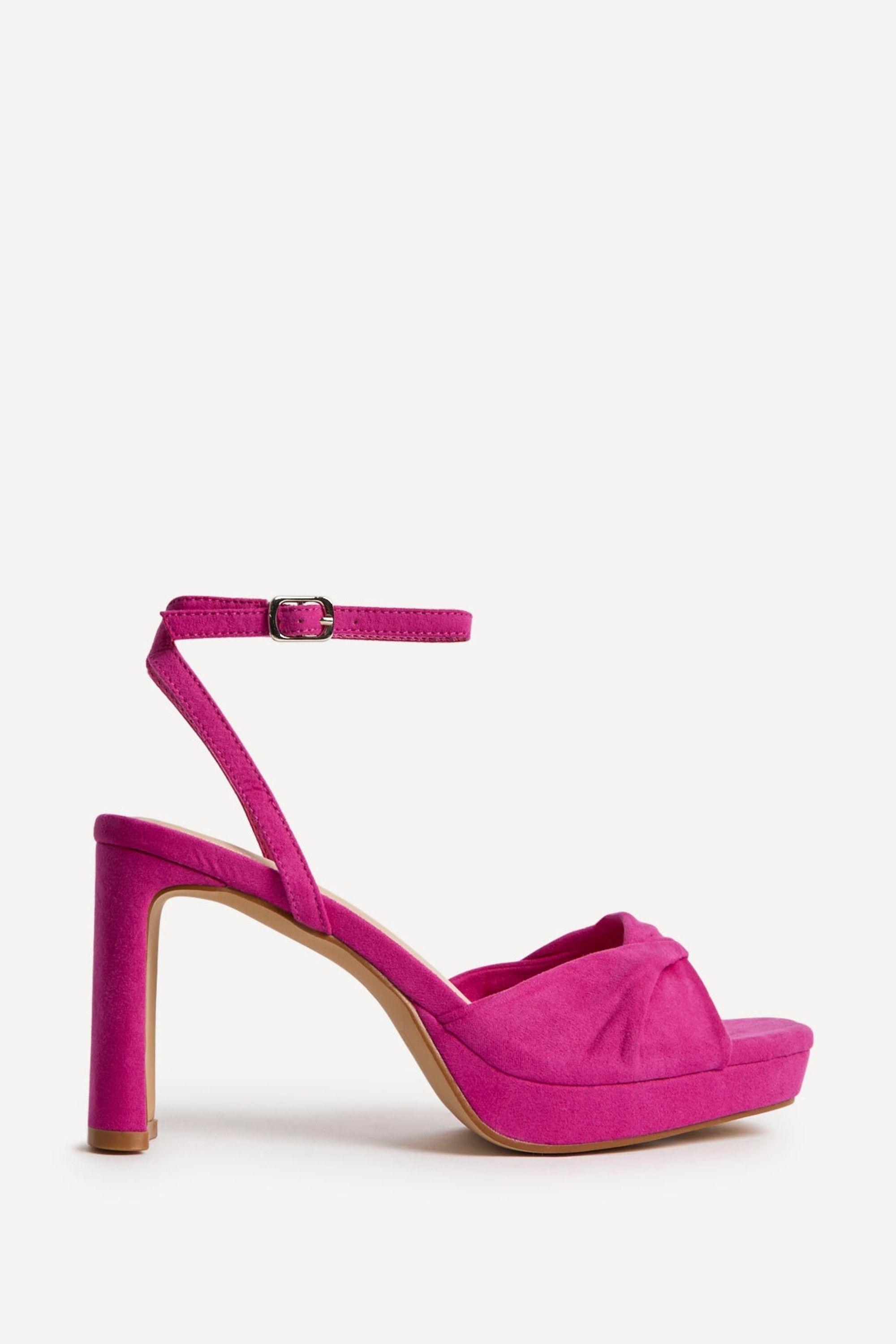 Mavie Fuchsia Platform Heeled Sandals by LINZI
