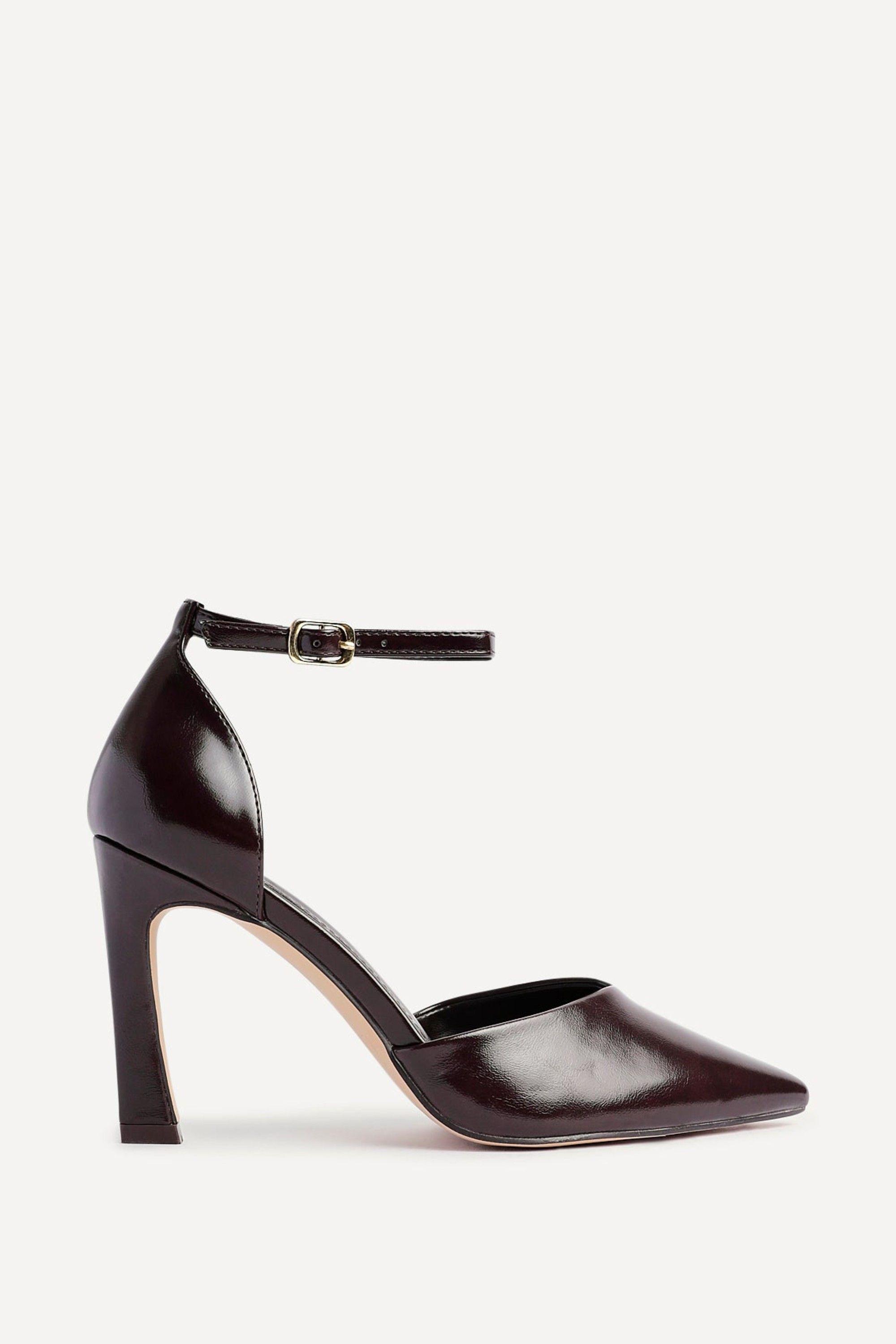 Moira Brown Faux Leather V Cut Court Heel by LINZI
