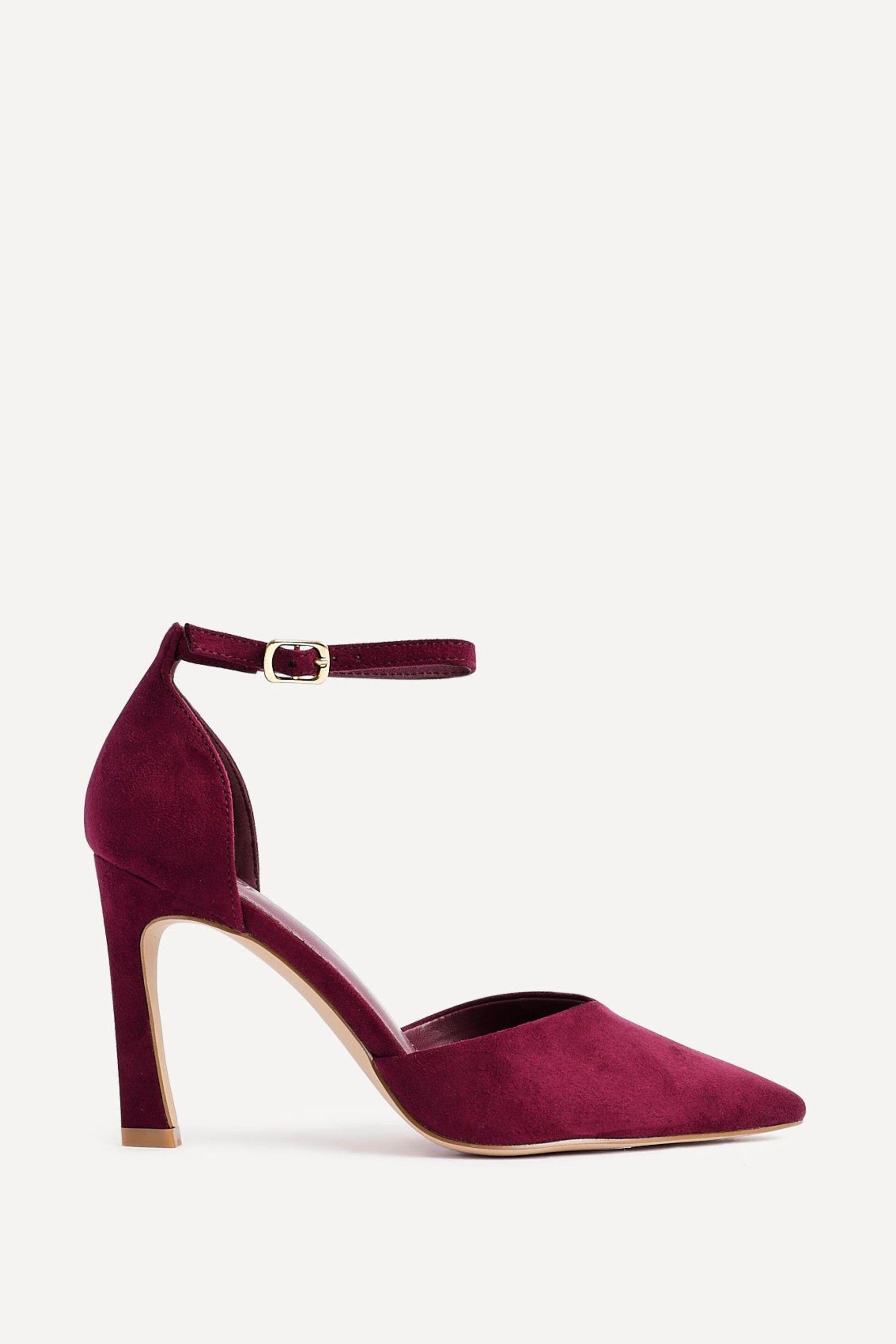 Moira Burgundy Faux Suede V Cut Court Heel by LINZI