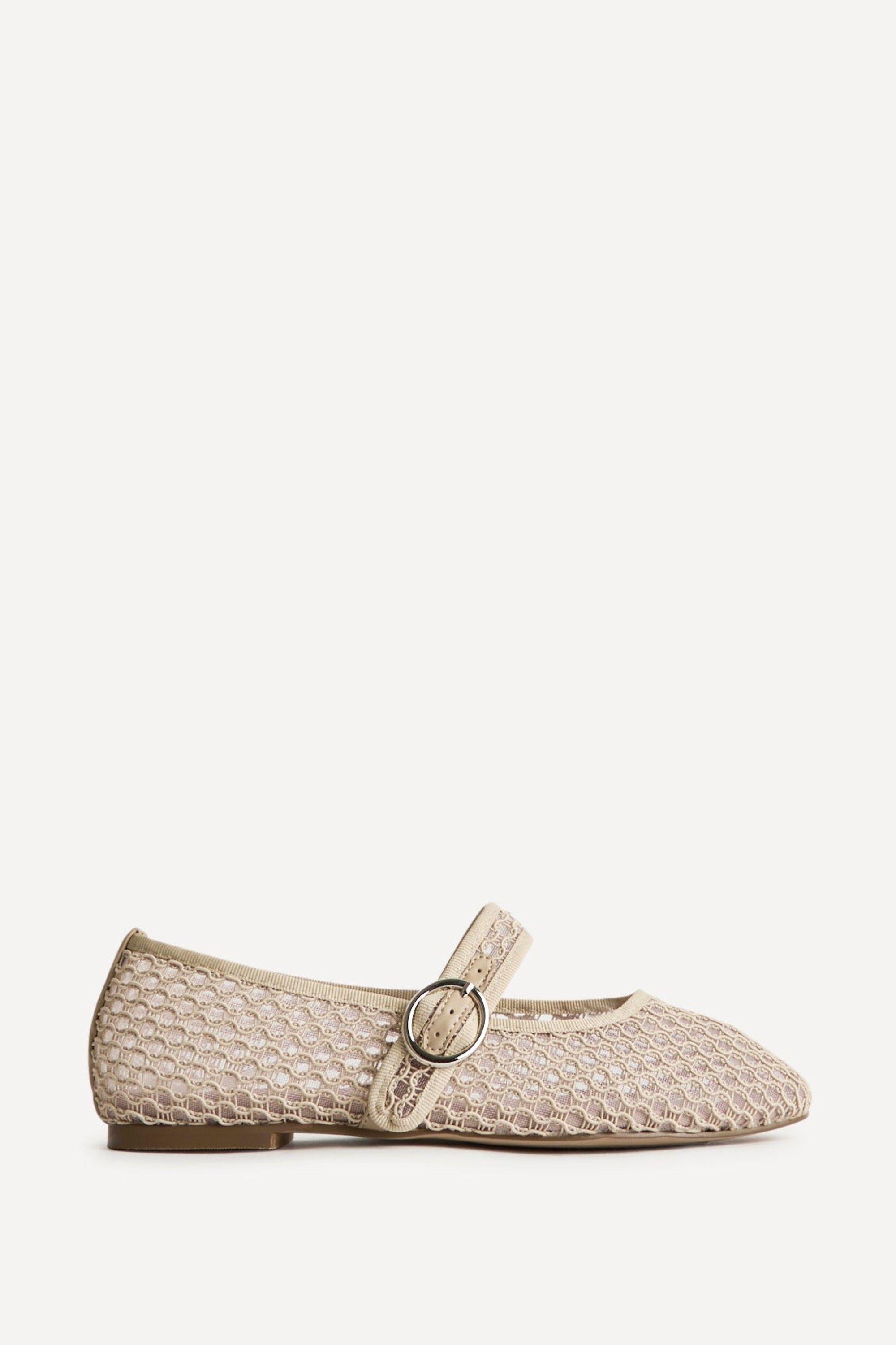 Monaco Mocha Mesh Mary Jane Pumps by LINZI