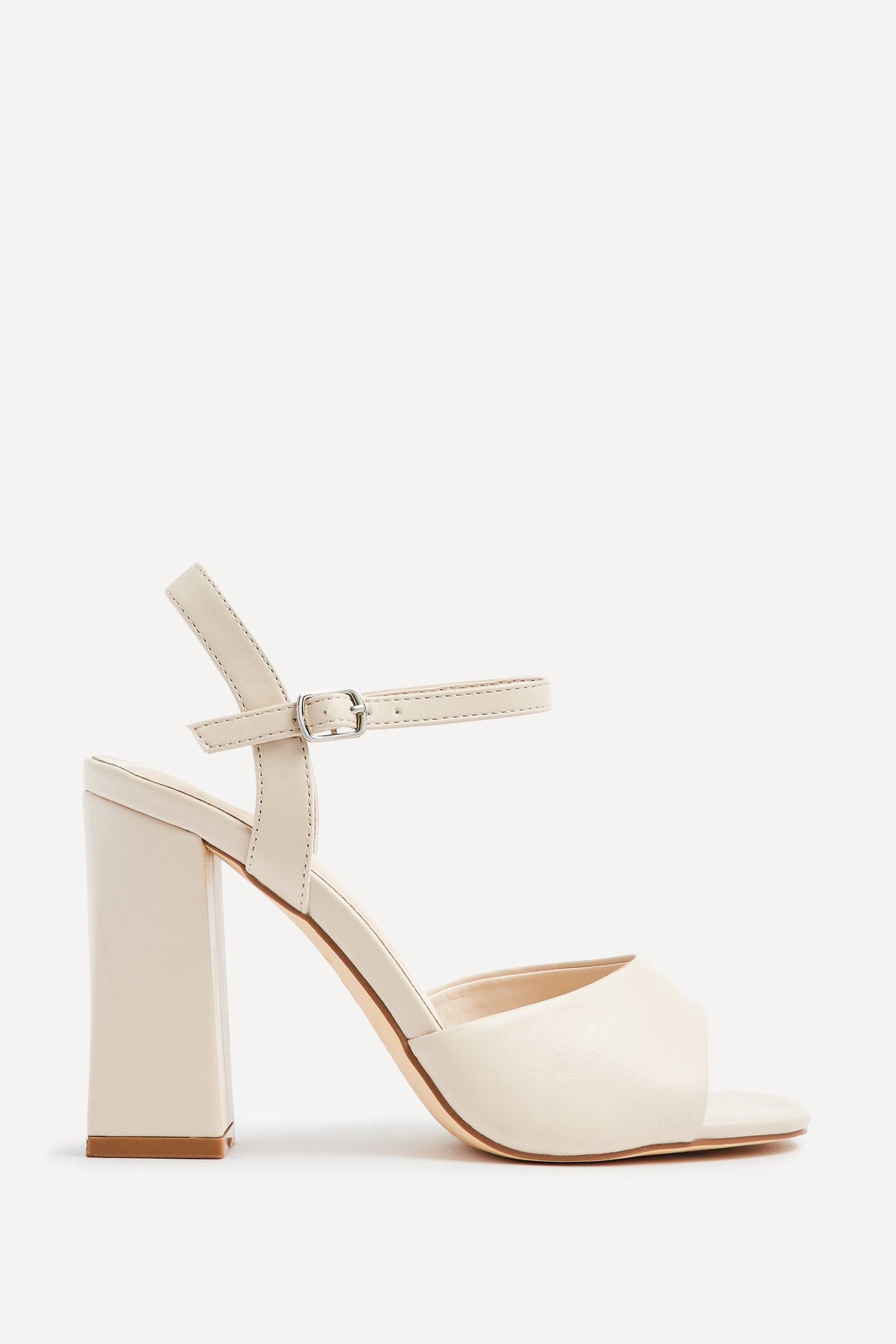 Monroe Wide Fit Nude Faux Leather Block Heeled Sandals by LINZI