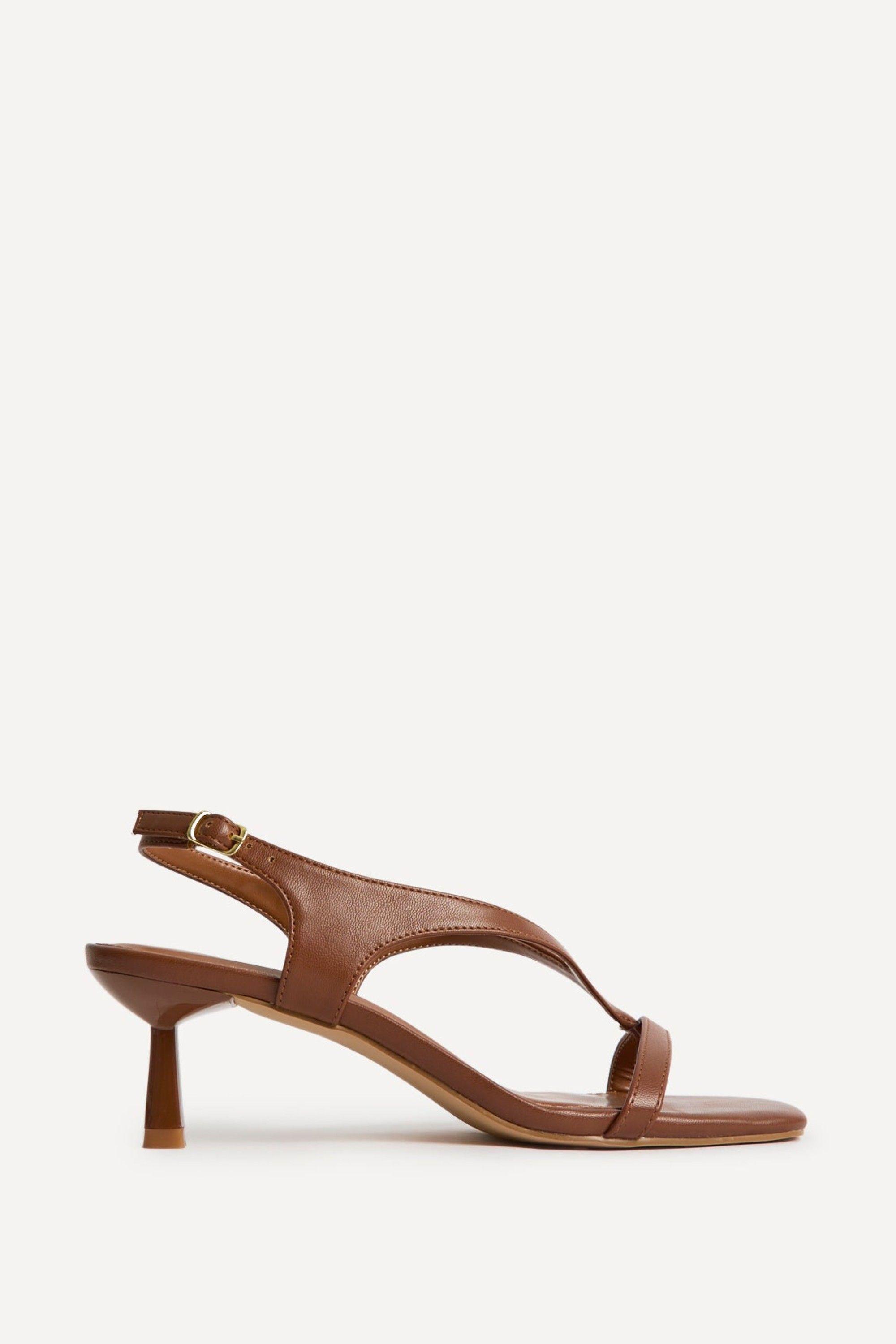 Myth Tan Heeled Sandals by LINZI