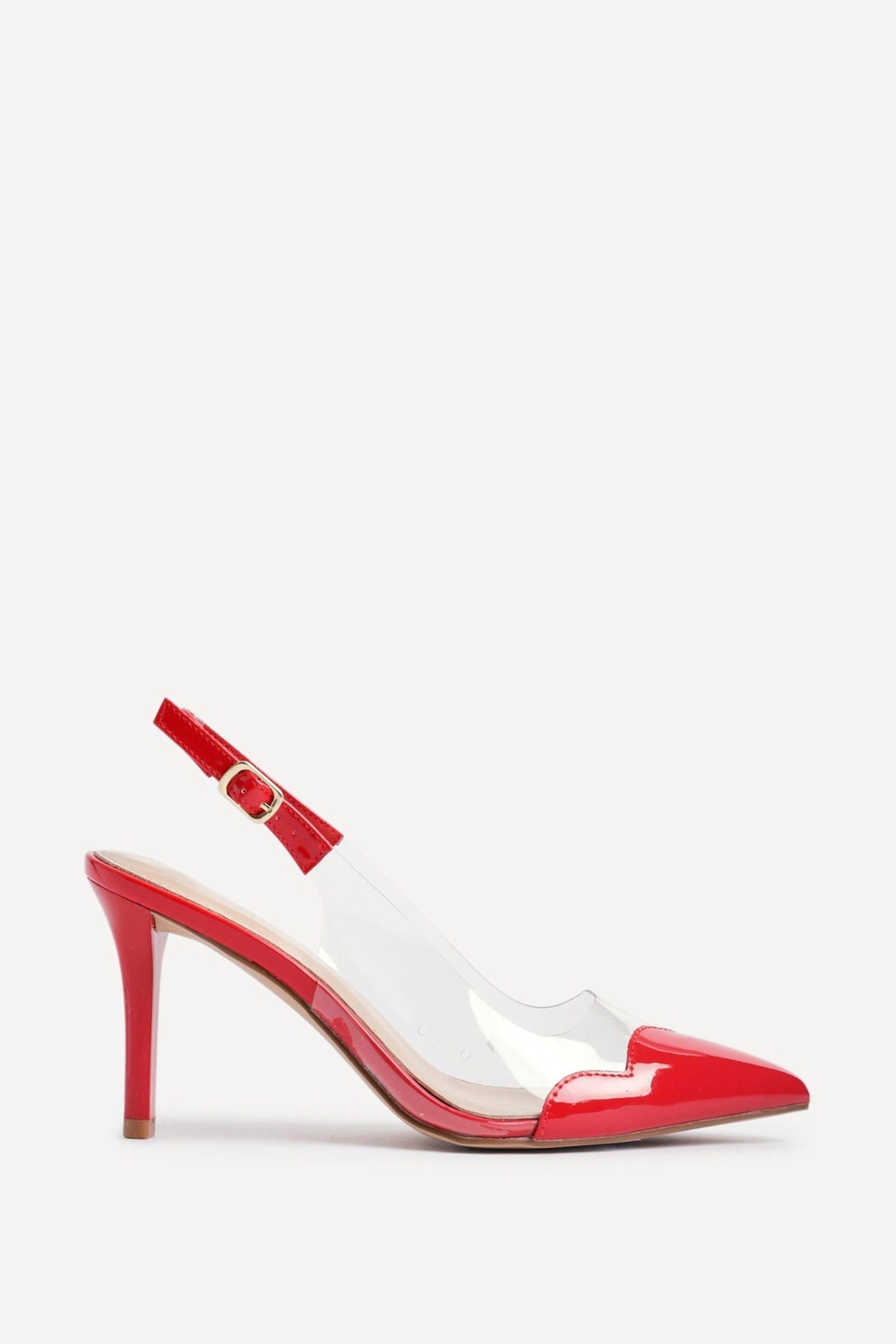 Nolita Red Perspex Patent Mix Slingback Court Heels by LINZI