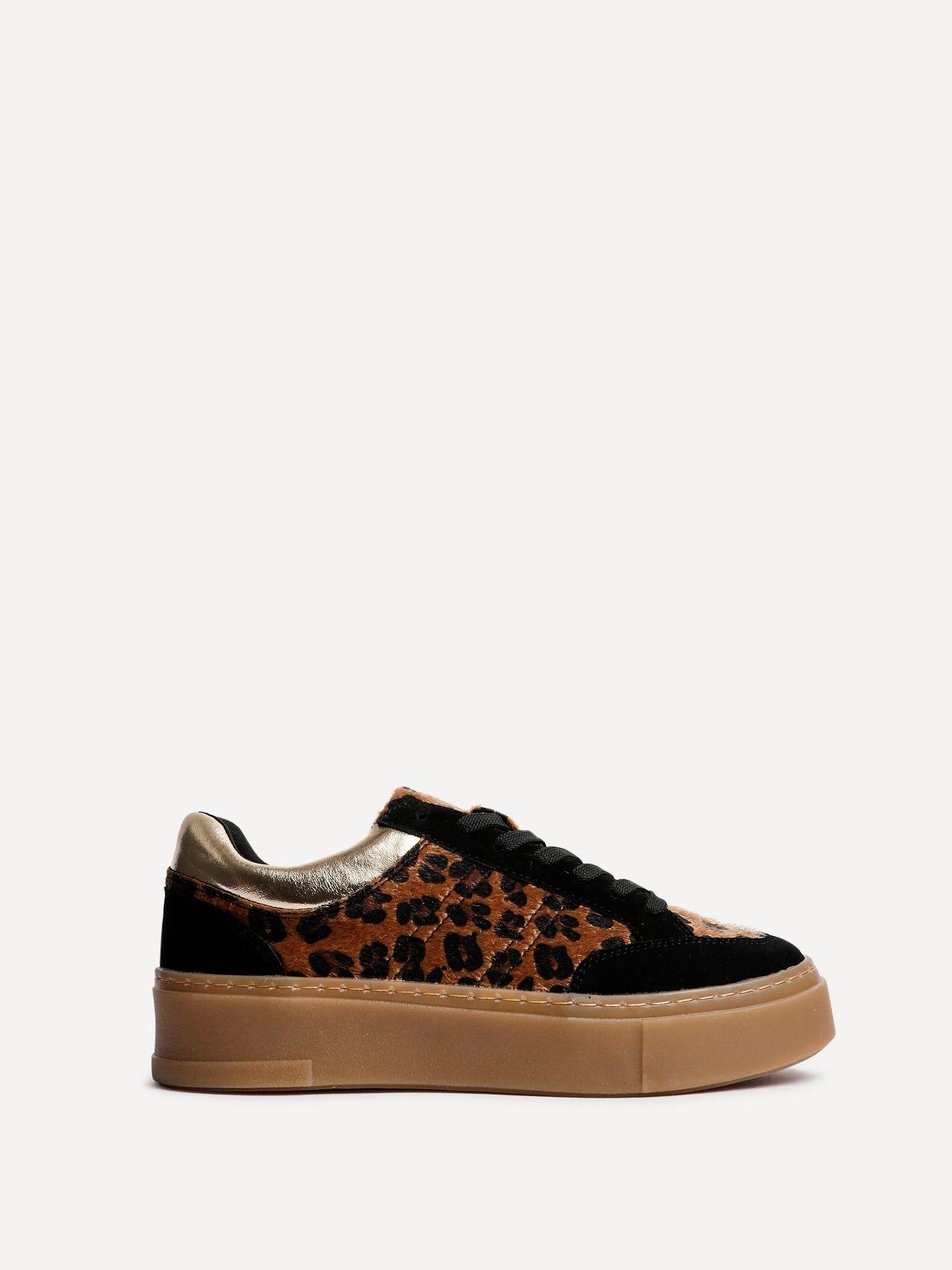 Nyra Leopard Print Lace Up Flatform Trainers by LINZI Nyra Leopard Print Lace Up Flatform Trainers by LINZI