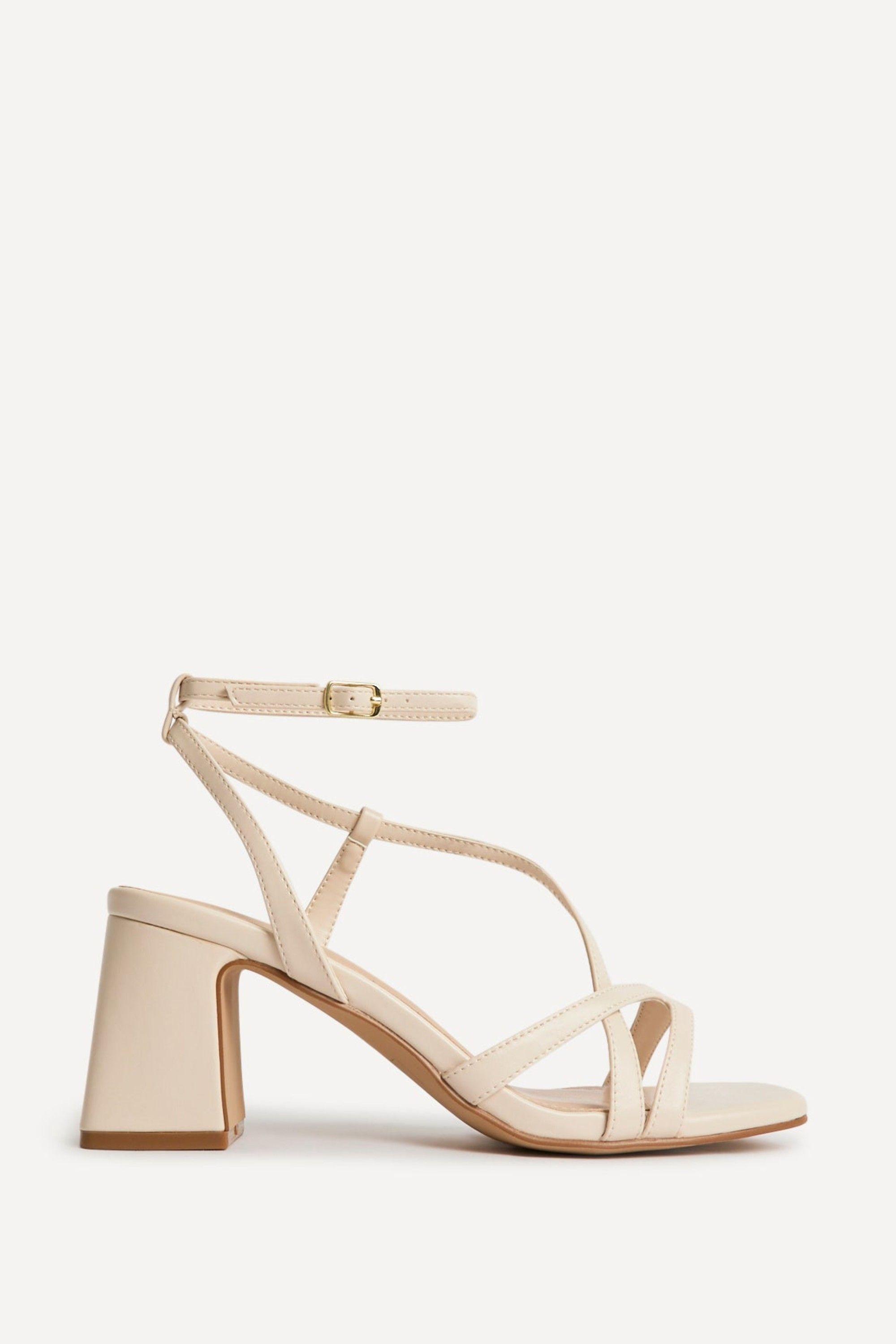 Oslo Nude Faux Leather Heeled Sandals by LINZI