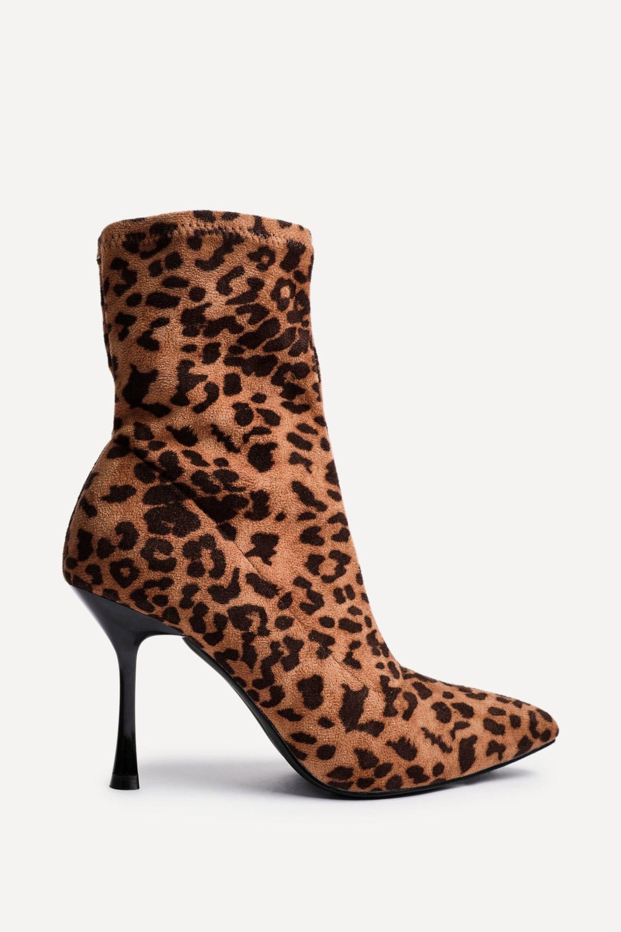 Pantha Leopard Print Ankle Sock Boot by LINZI