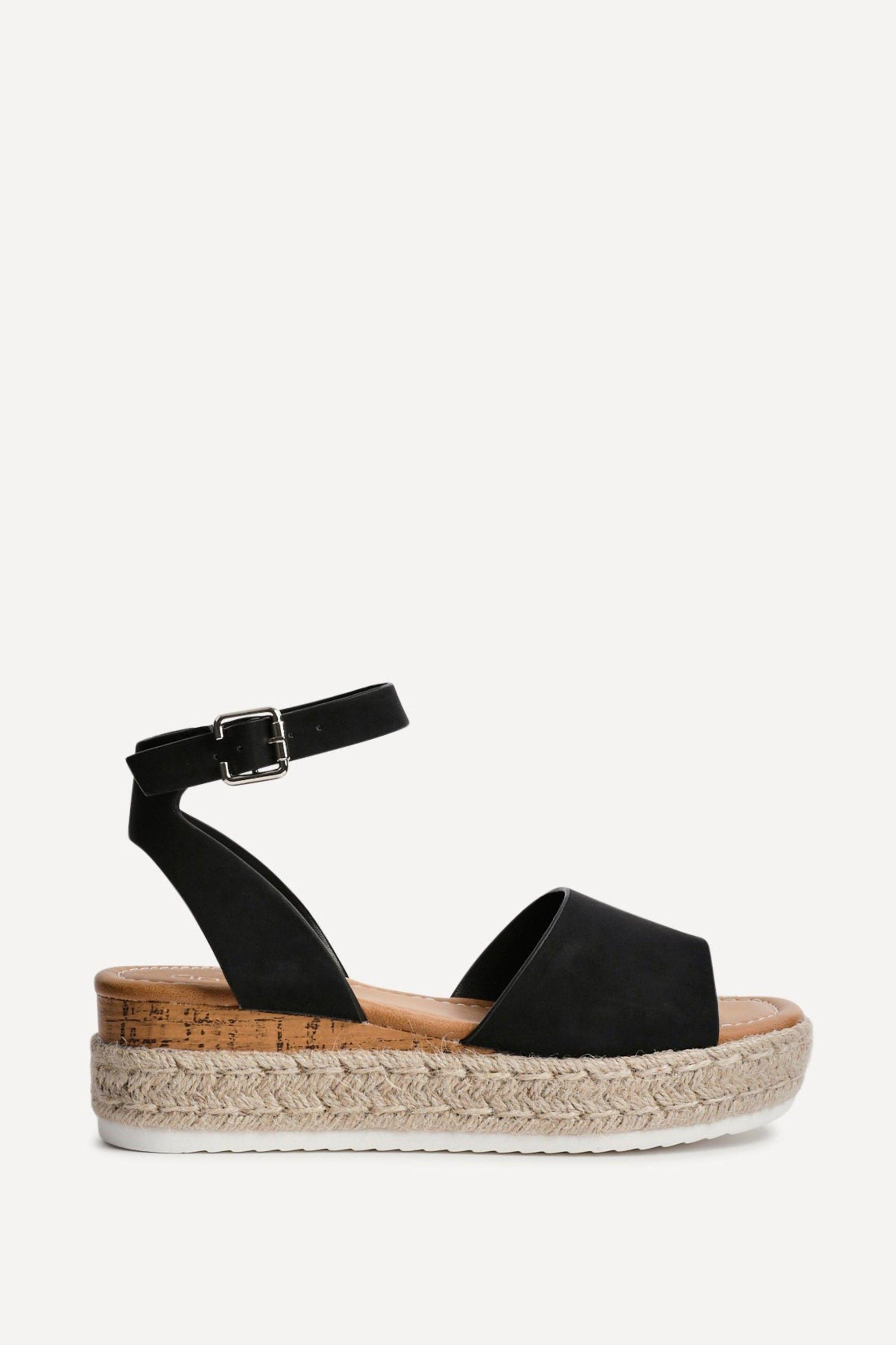 Paradise Black Espadrille Flatform Sandals by LINZI
