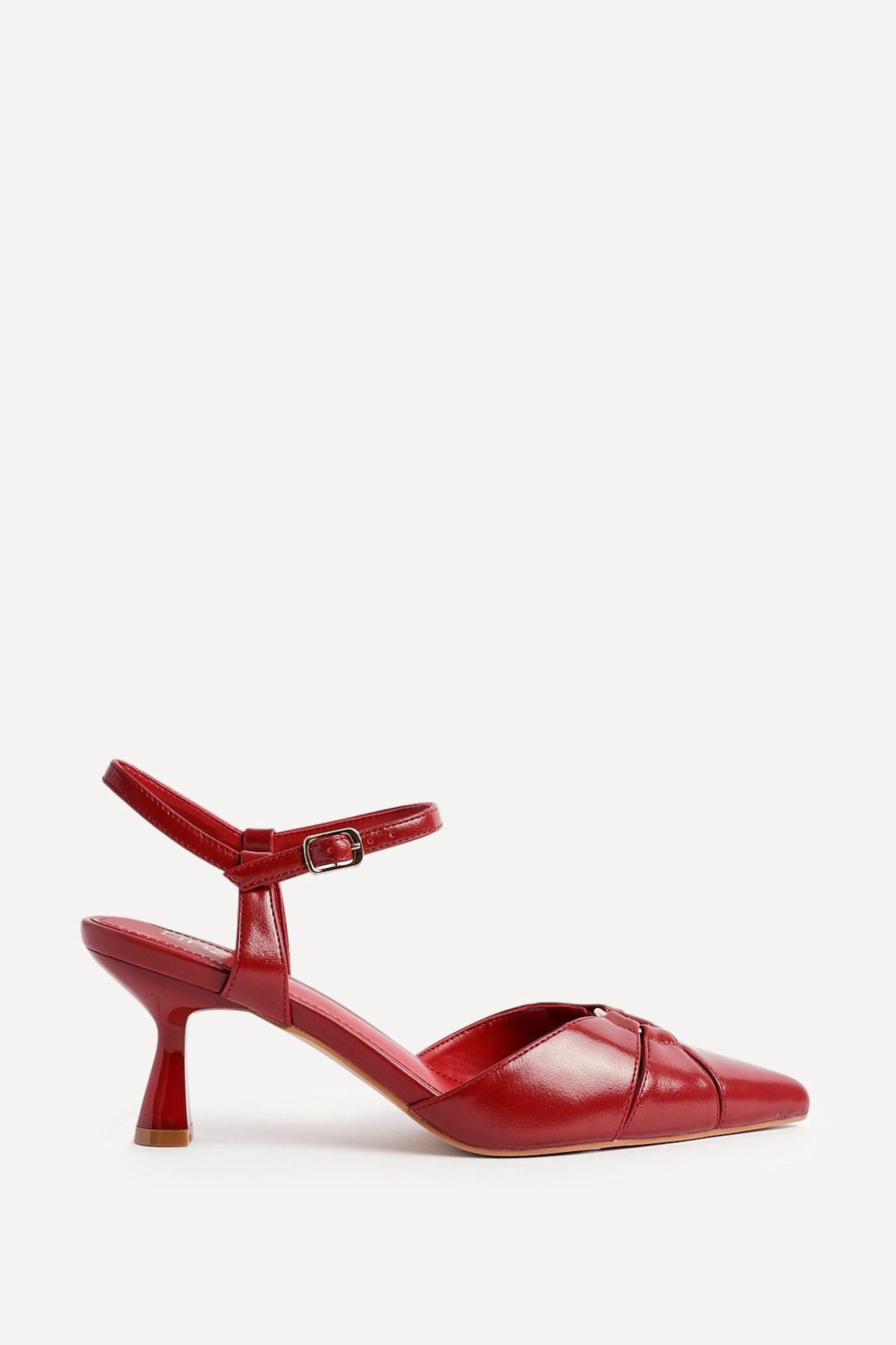 Pivot Red Faux Leather Stiletto Court Heel by LINZI