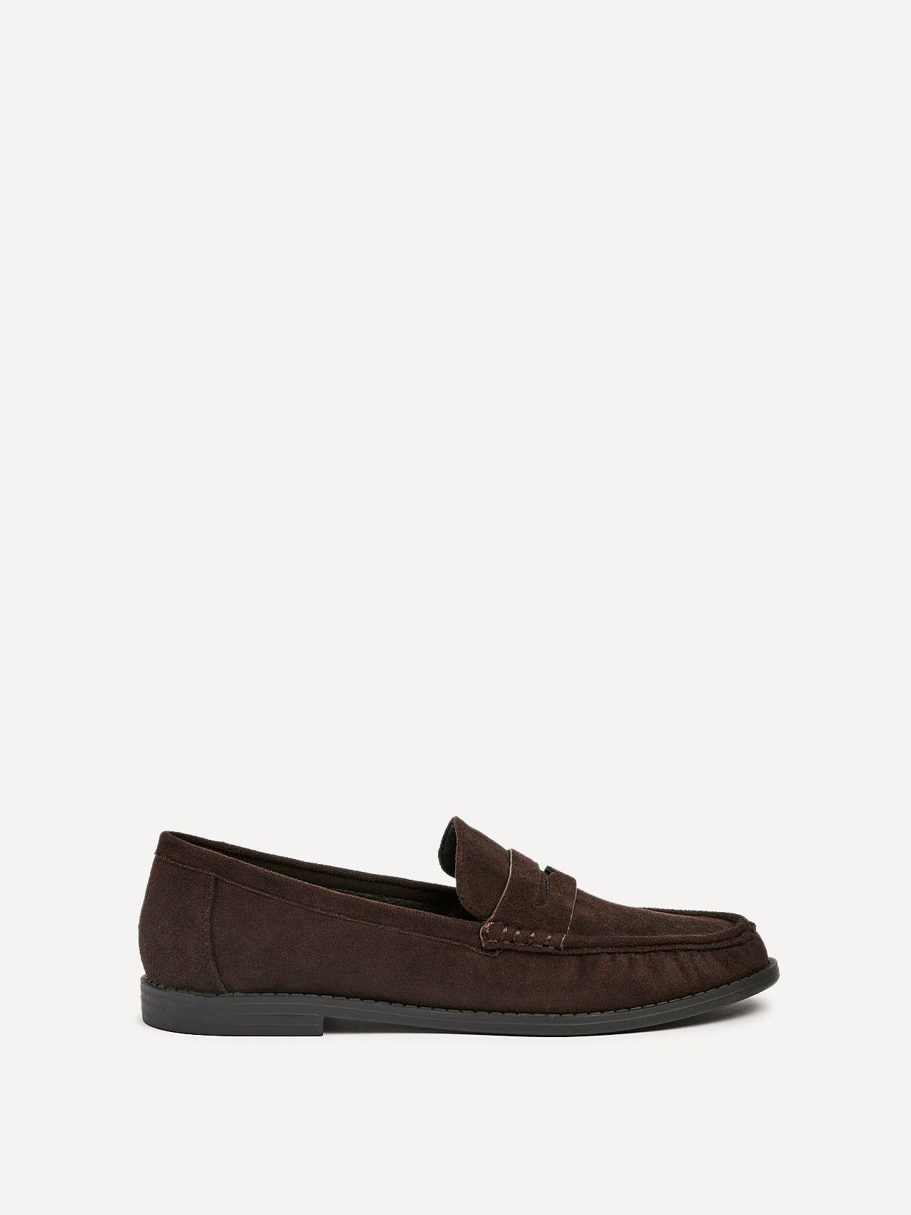 Precise Brown Faux Suede Classic Loafer by LINZI