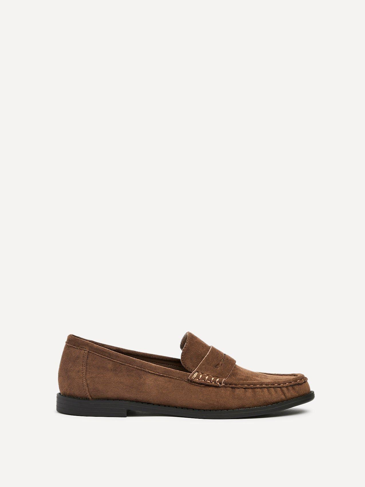 Precise Tan Faux Suede Classic Loafer by LINZI