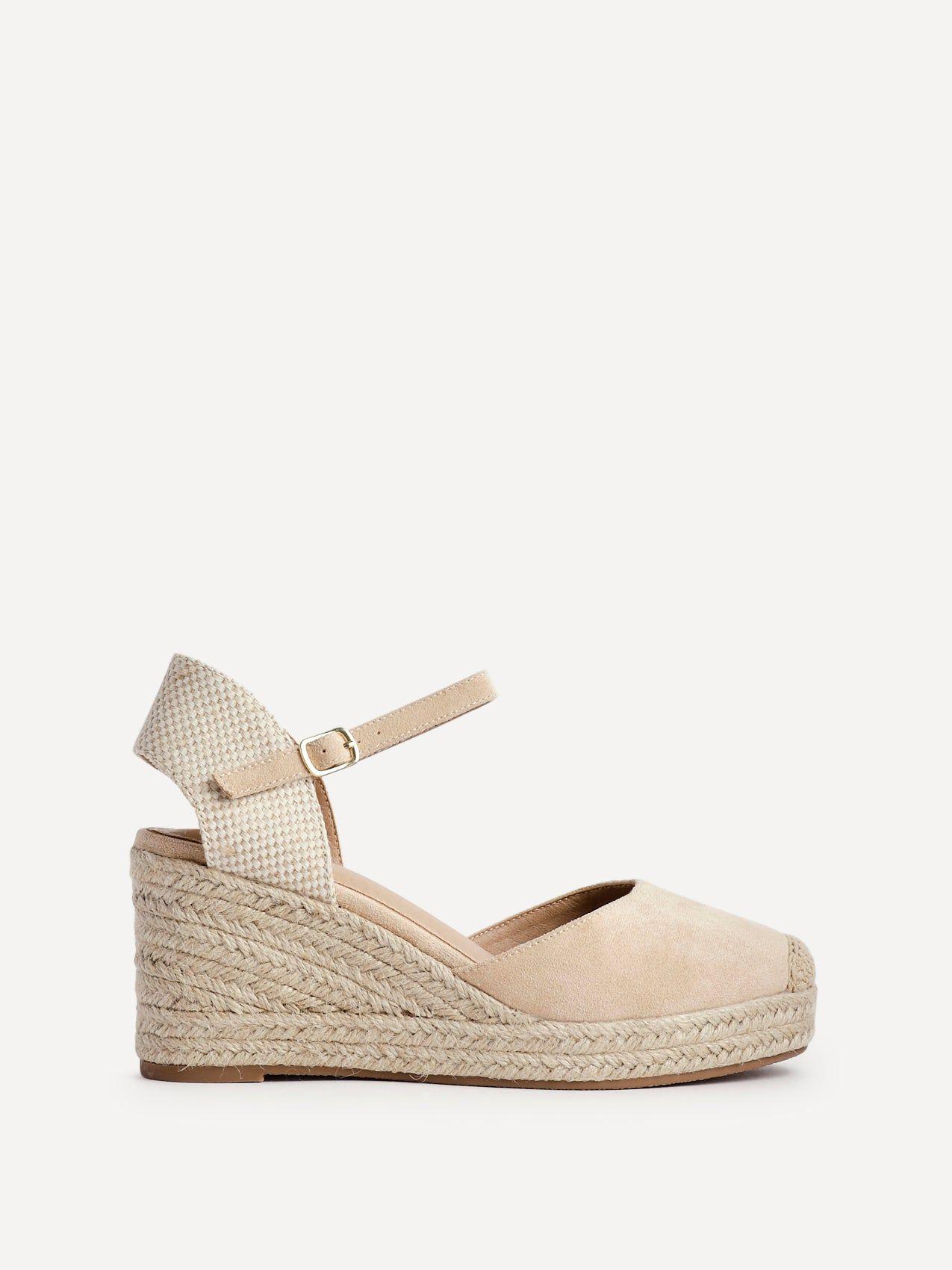 Present Beige Closed Toe Wedges by LINZI