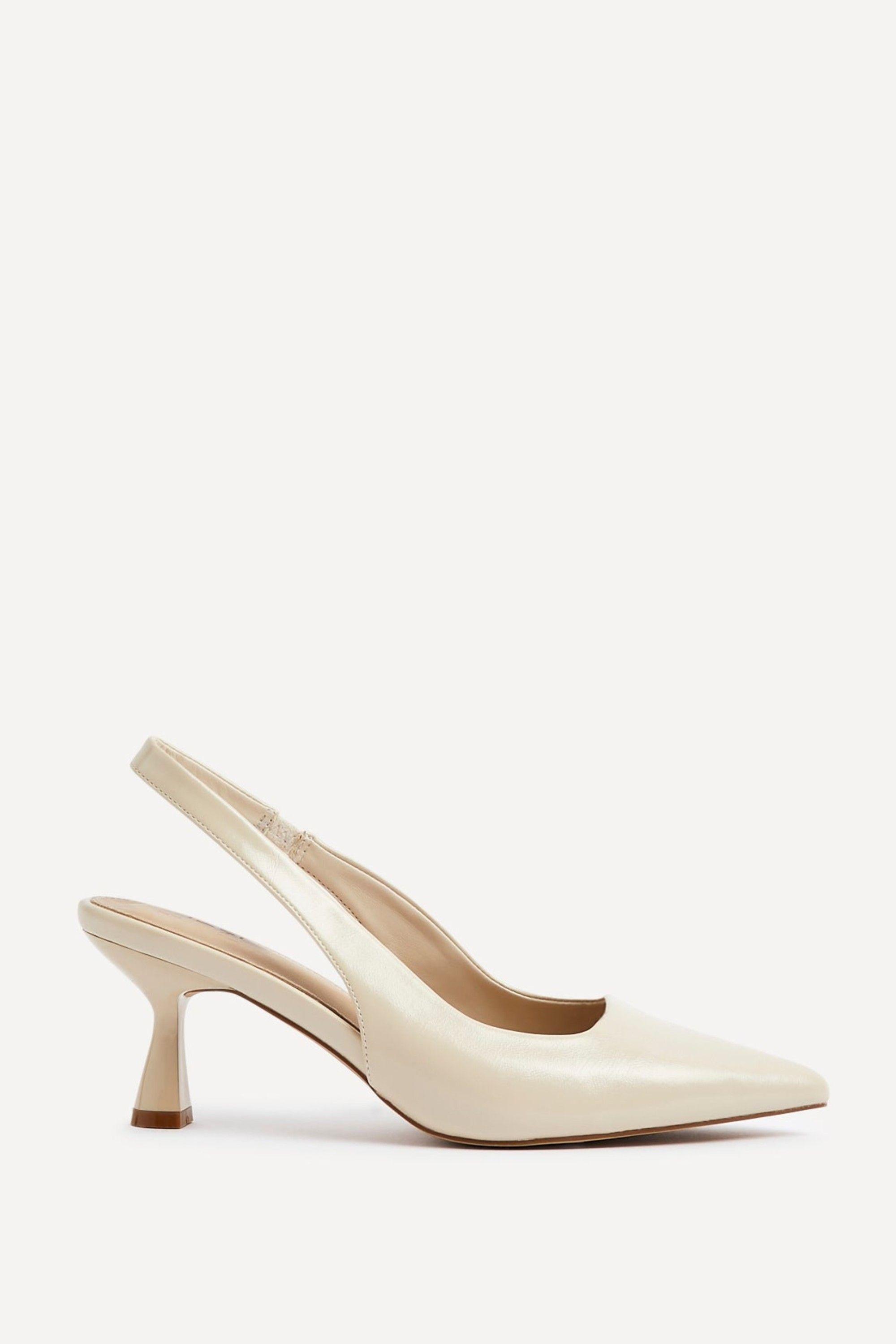 Presley Beige Faux Leather Court Heels by LINZI