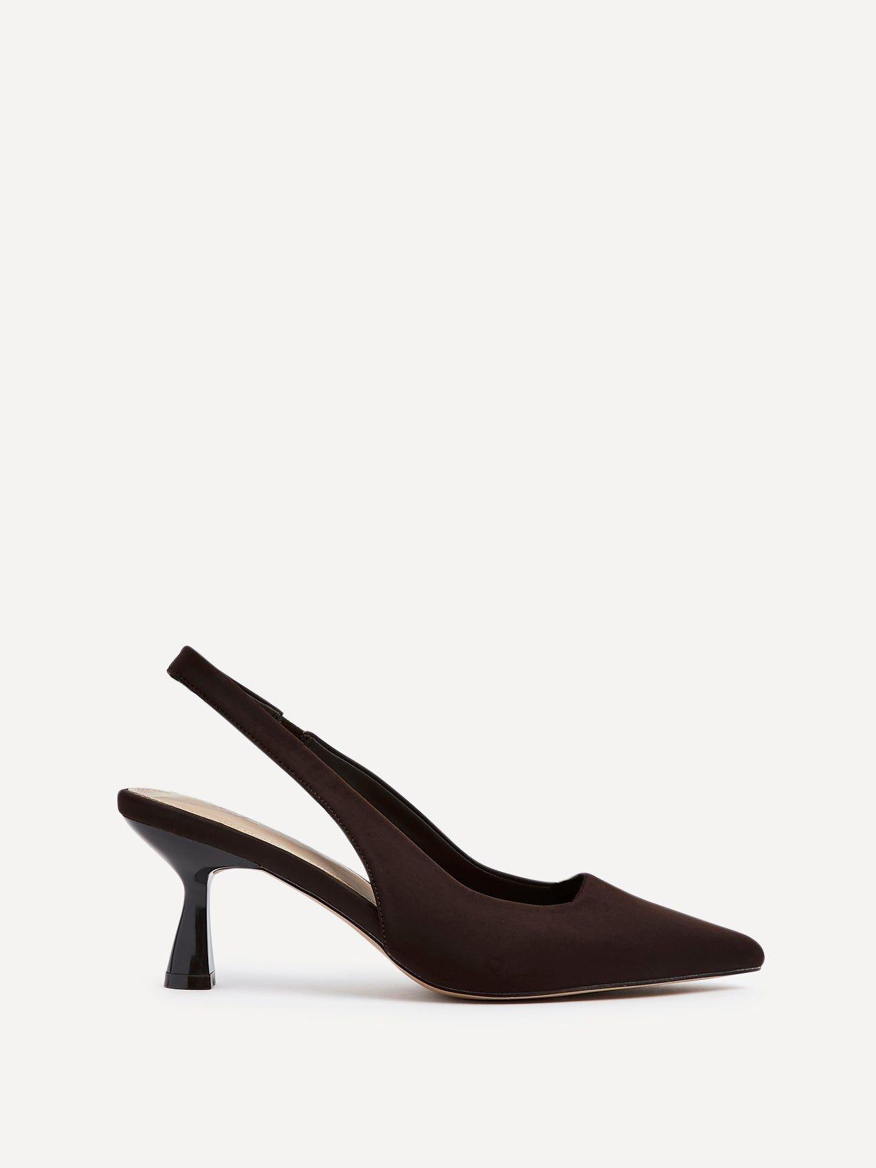 Presley Brown Lycra Court Heels by LINZI