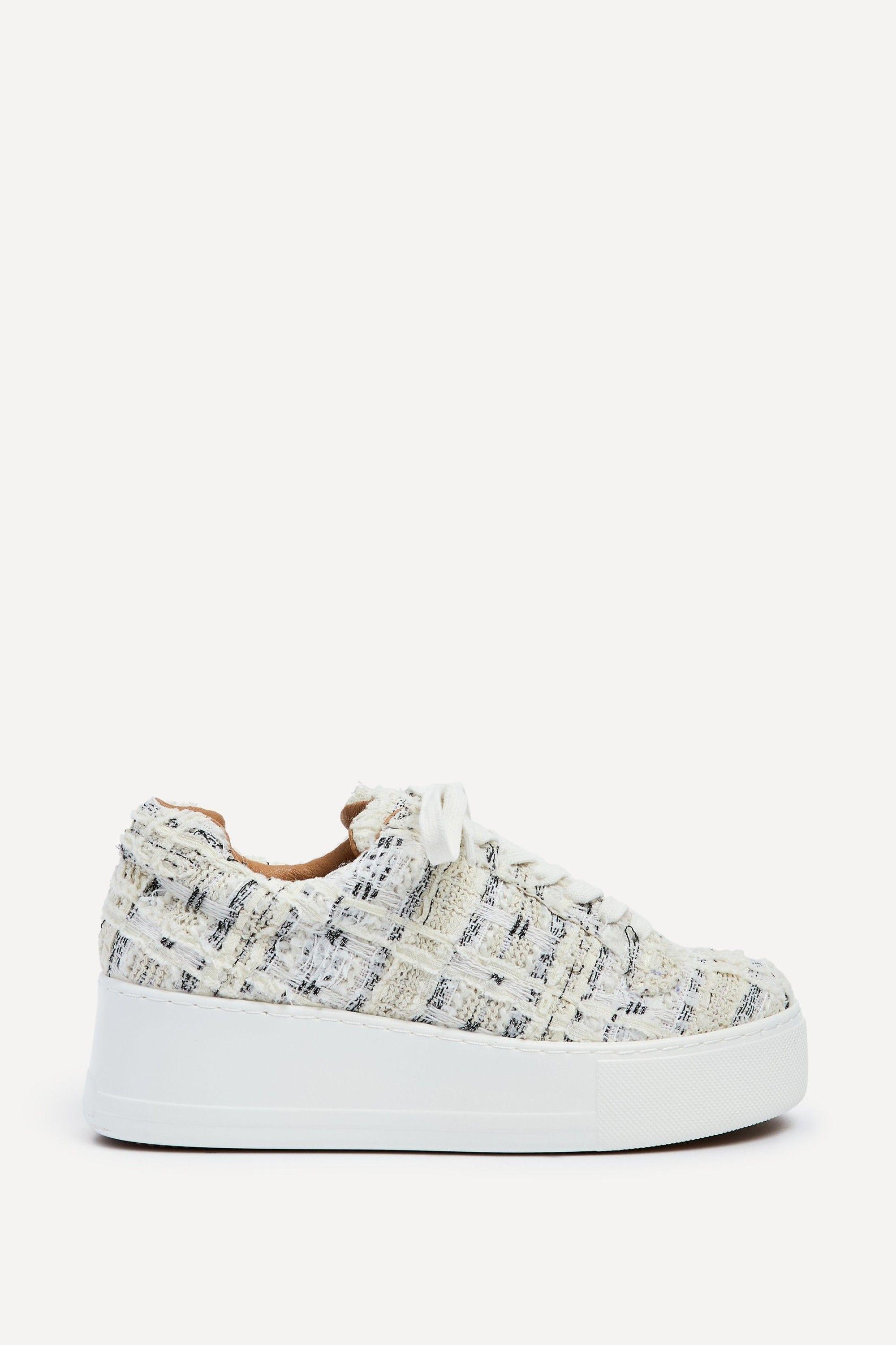 Quest White Tweed Platform Trainer by LINZI