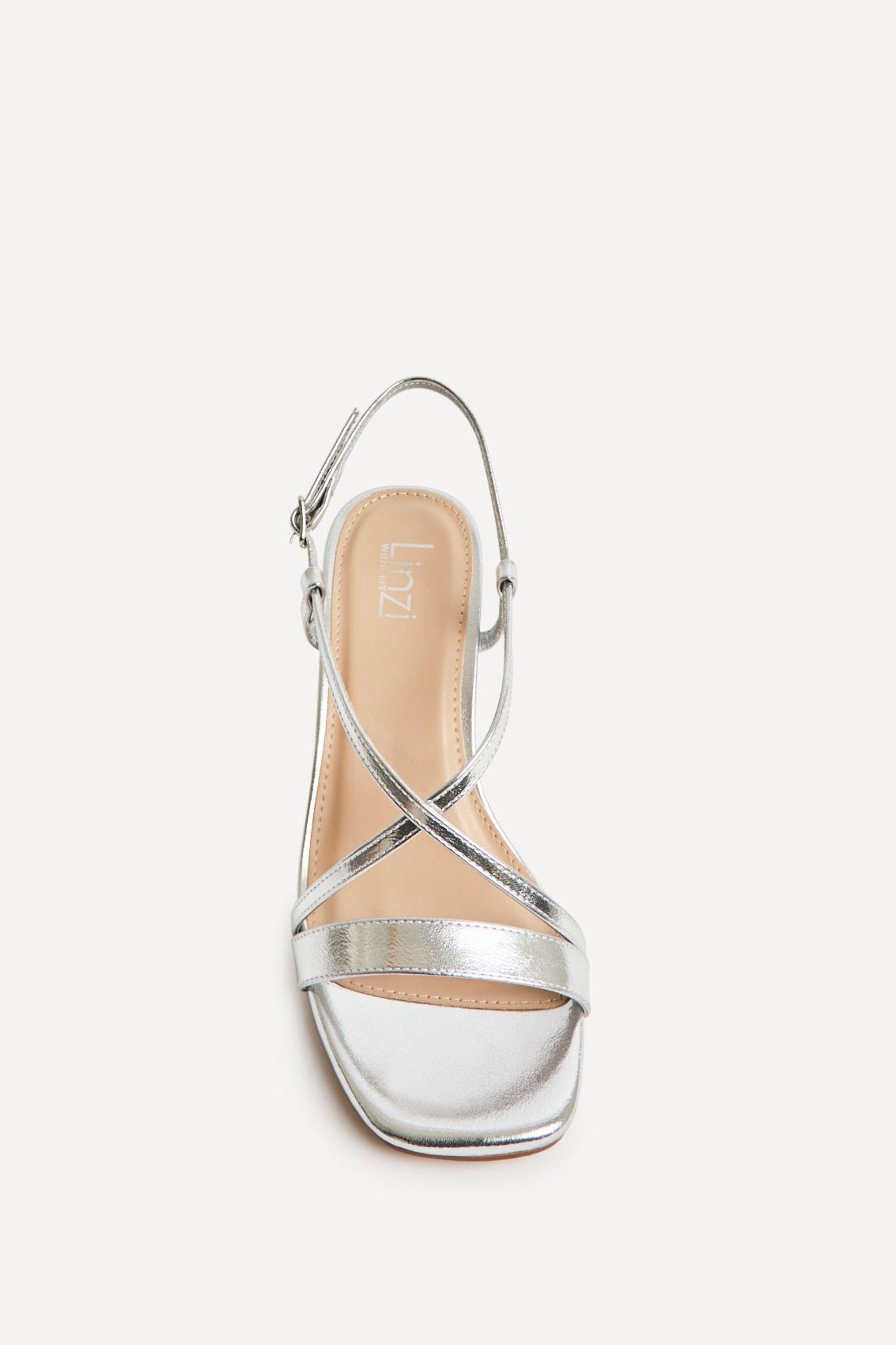 Remain Wide Fit Silver Heeled Sandals by LINZI
