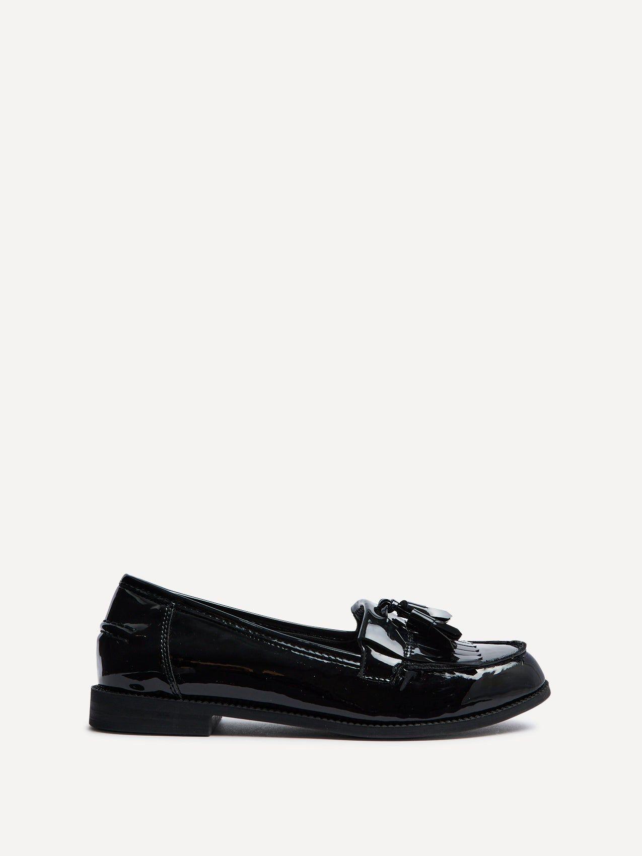 Rosemary Black Patent Classic Slip On Loafer by LINZI