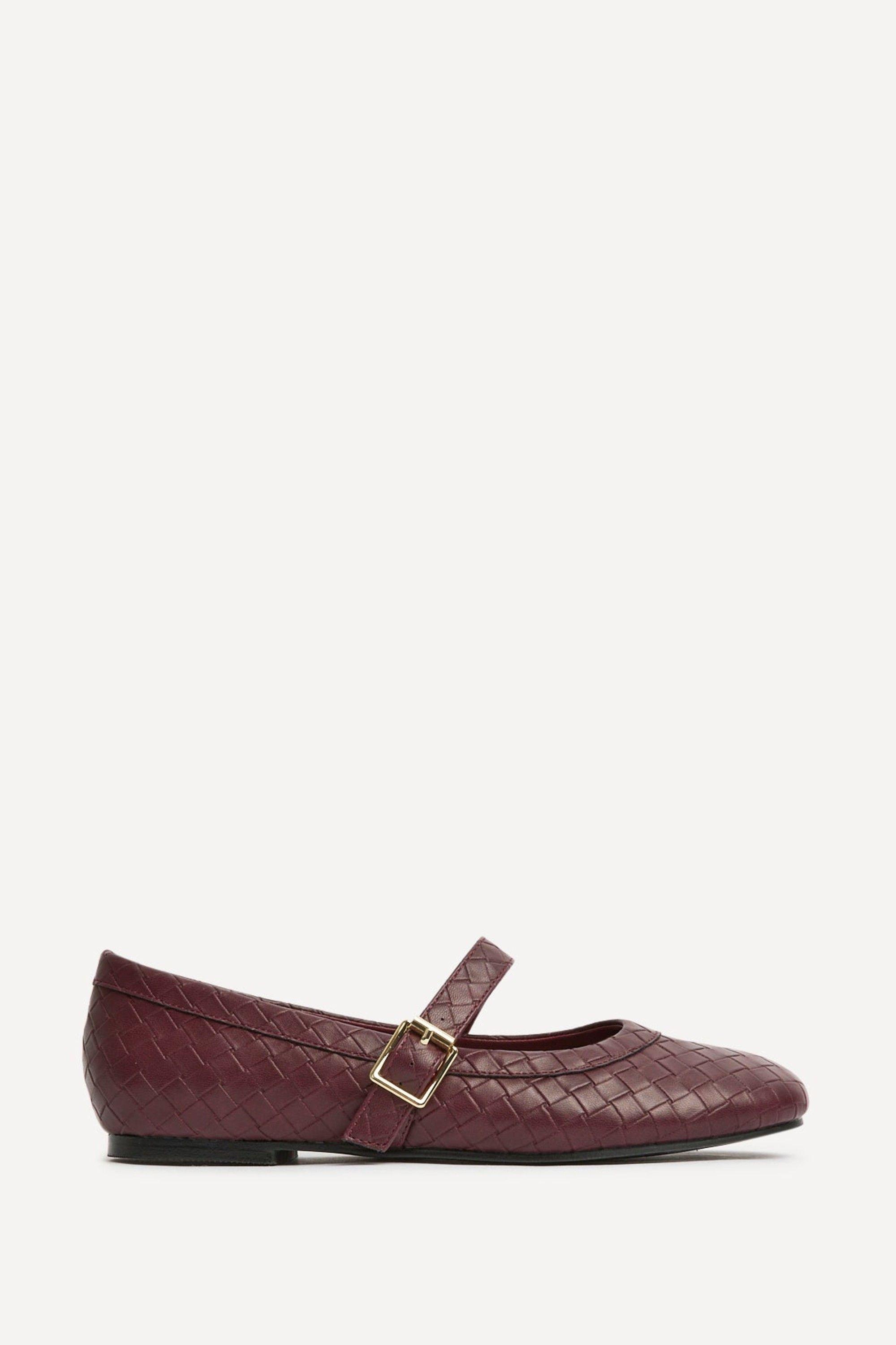 Routine Burgundy Woven Effect Ballet Flats by LINZI