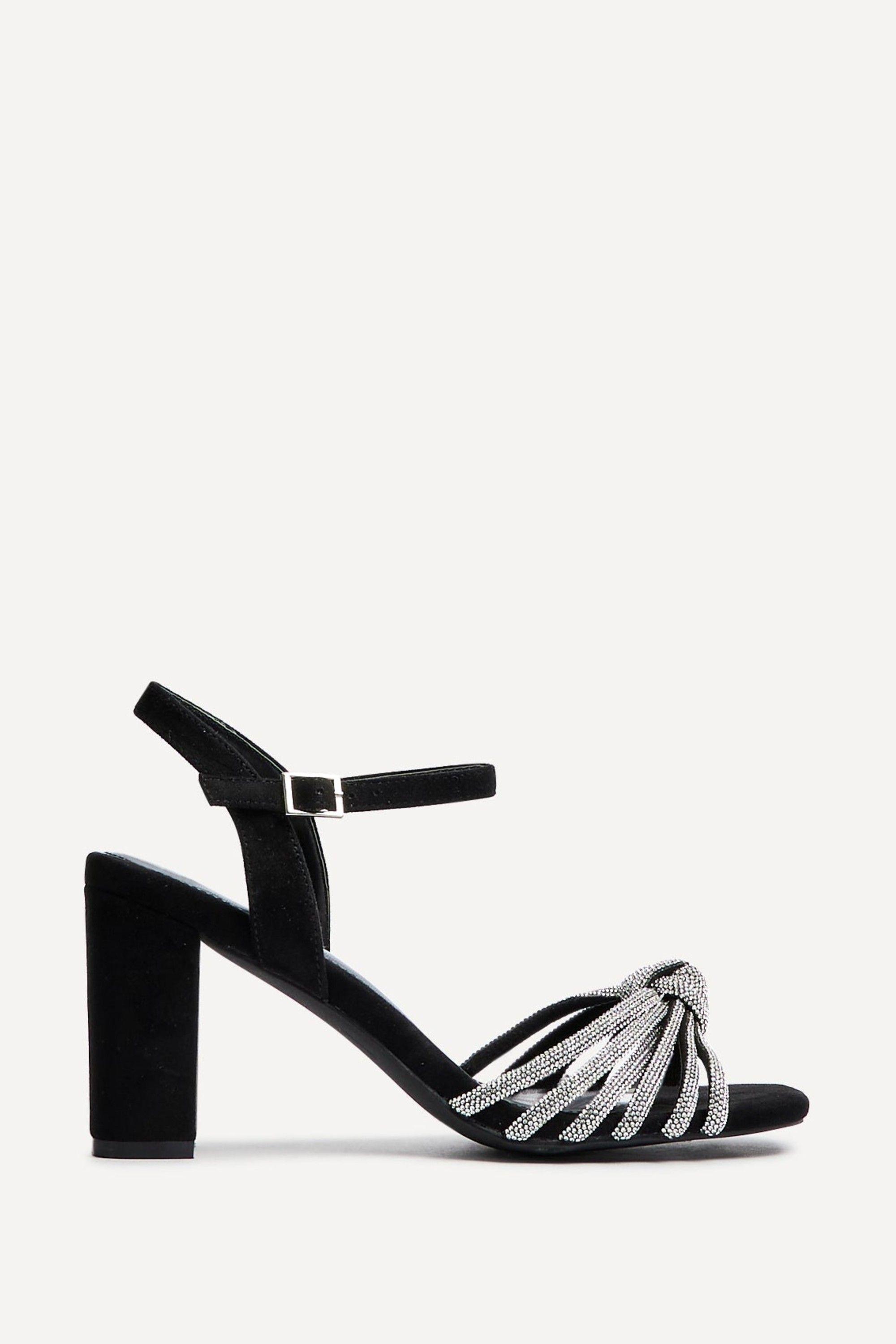 Sanora Black Faux Suede Block Heel by LINZI