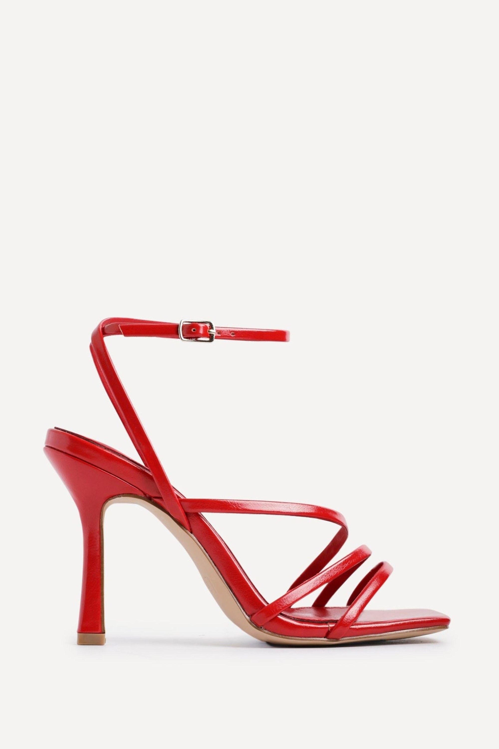 Scarlett Red Faux Leather Strappy Heel Sandal by LINZI