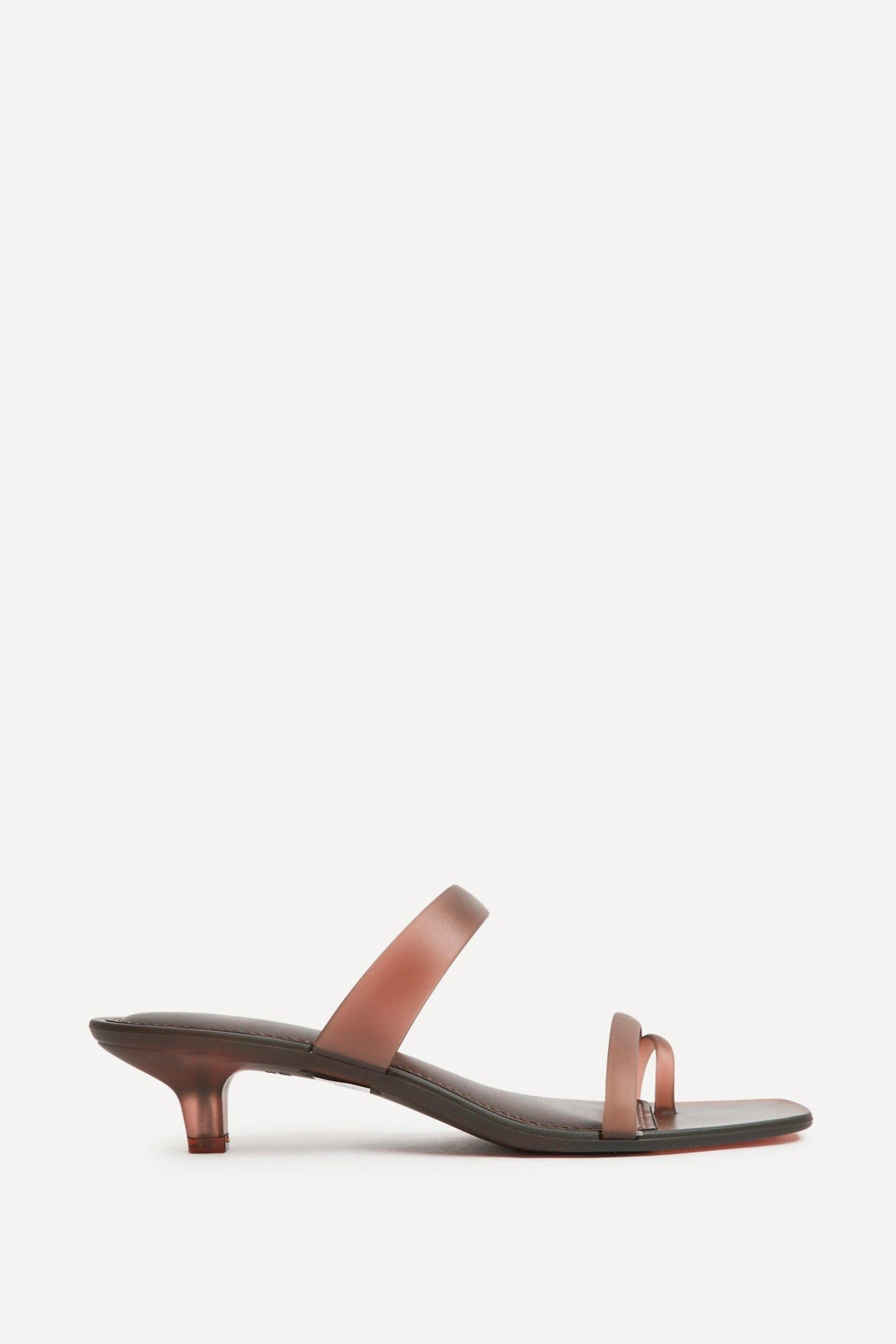 Shade Brown Jelly Heeled Sandals by LINZI