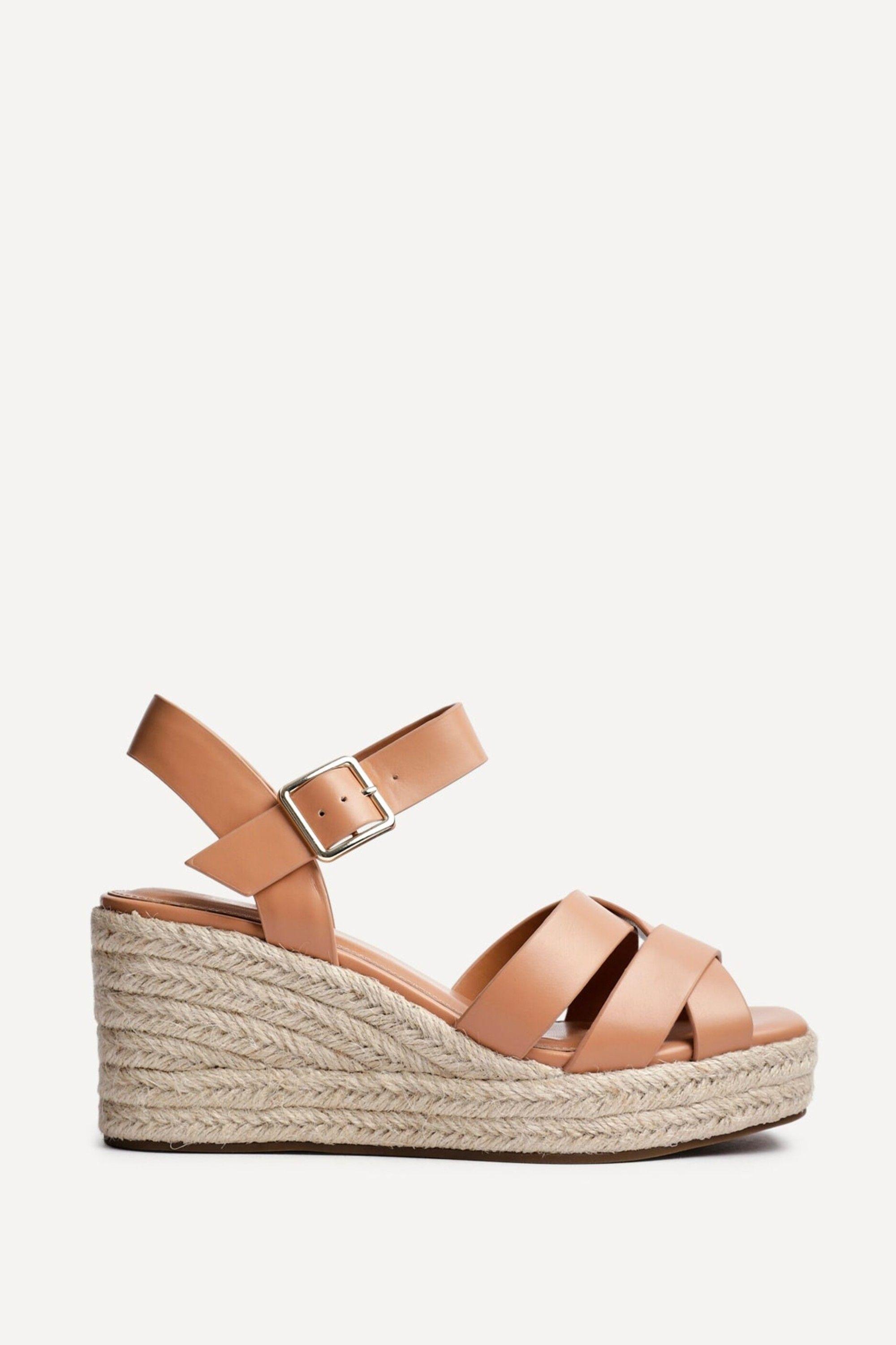 Sheena Tan Crossover Espadrille Wedges by LINZI