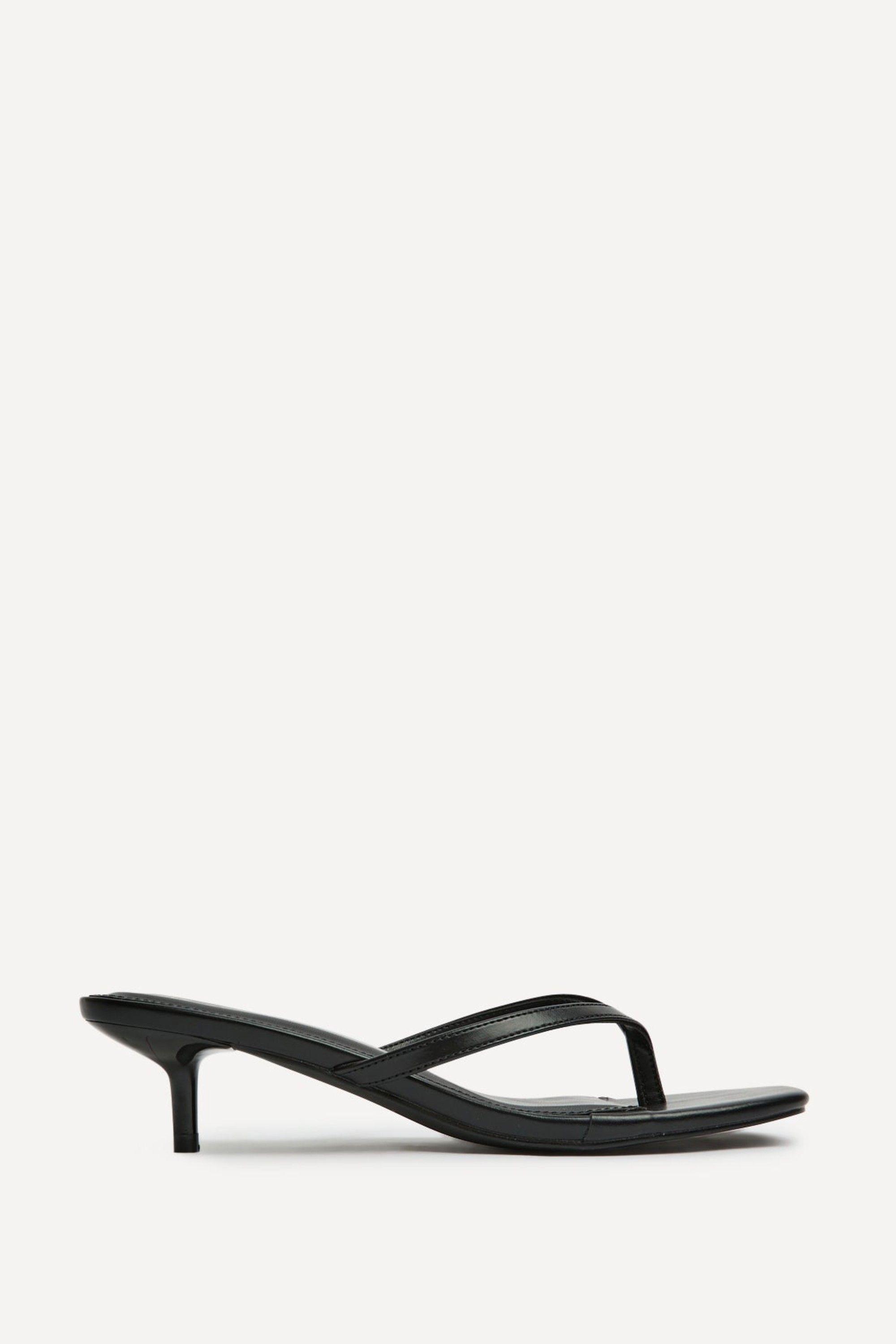 Stassie Black Mule Heels by LINZI