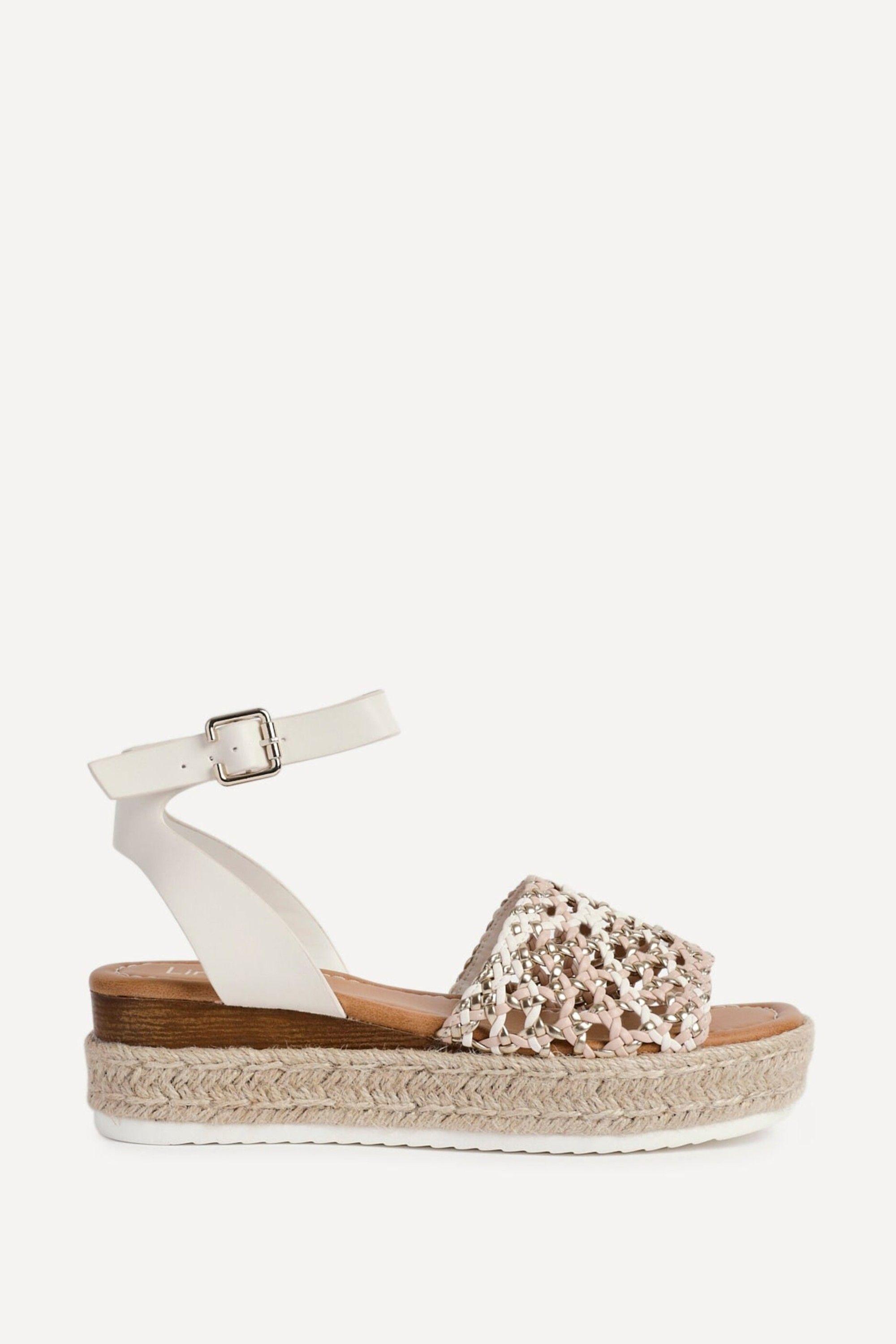 Sundown Beige Espadrille Flatform Sandals by LINZI
