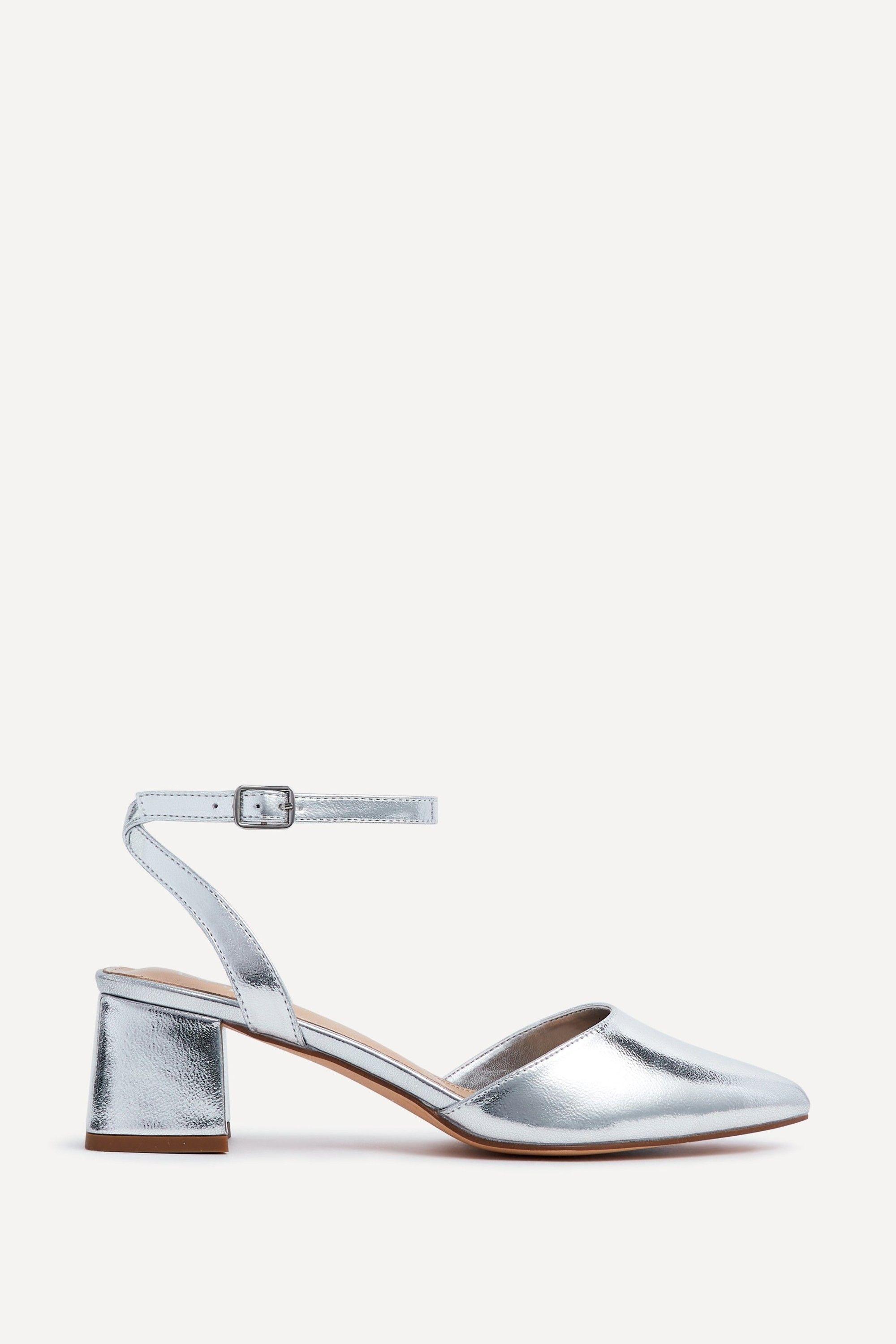 Suzy Wide Fit Silver Faux Leather Court Heel by LINZI