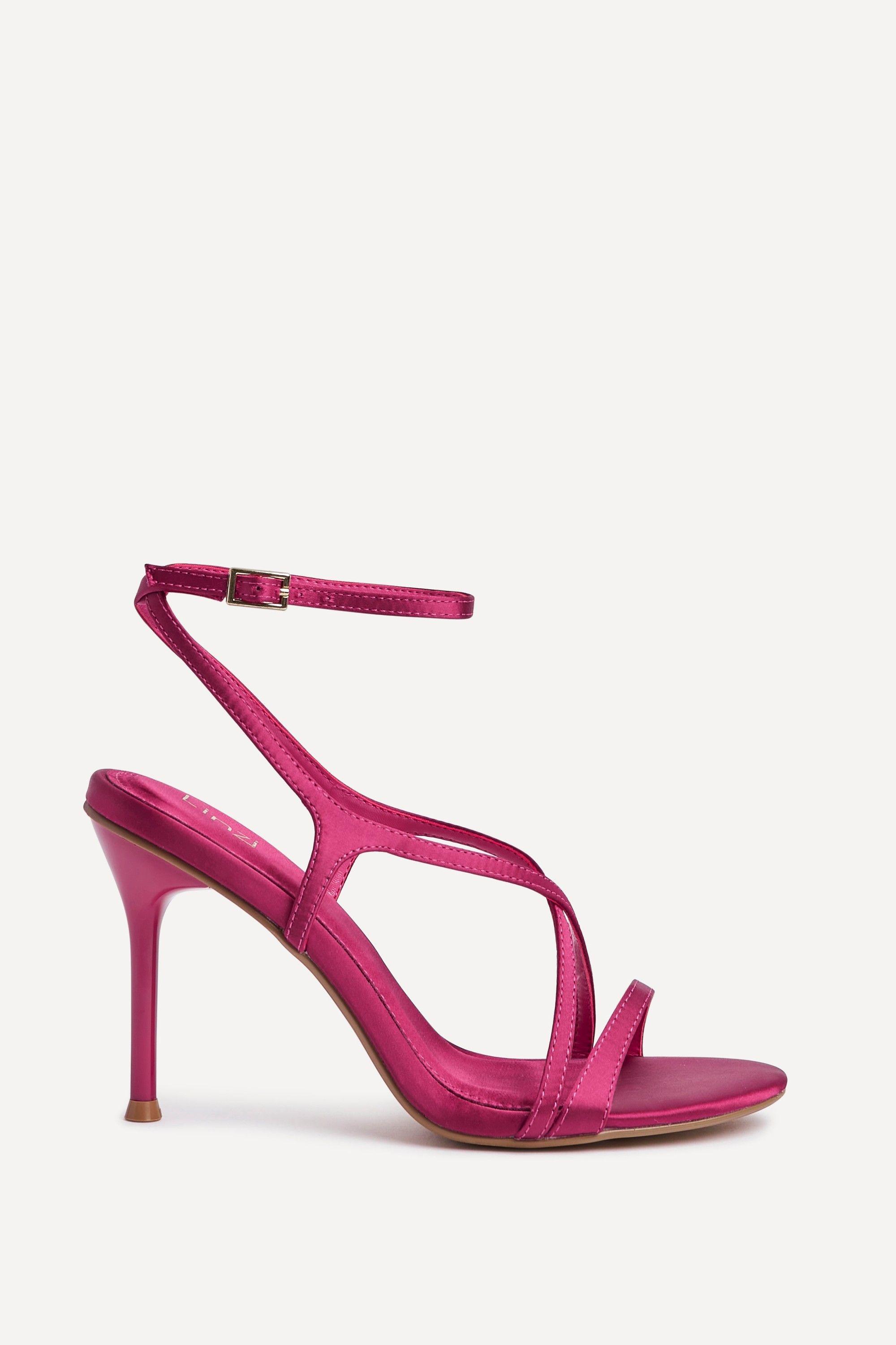 Taliya Fuchsia Satin Strappy Stiletto Heels by LINZI