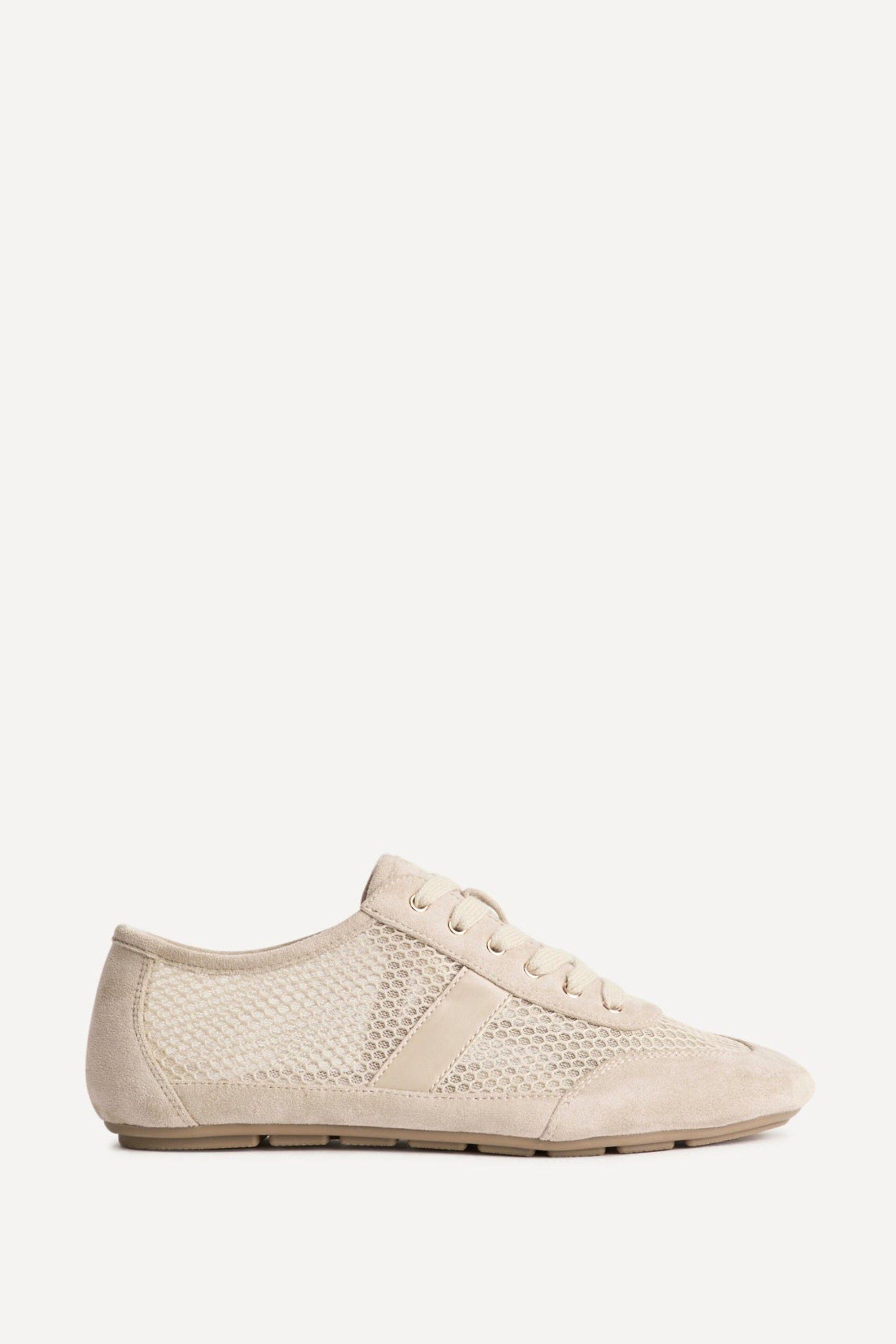 Theory Beige Mesh Trainers by LINZI