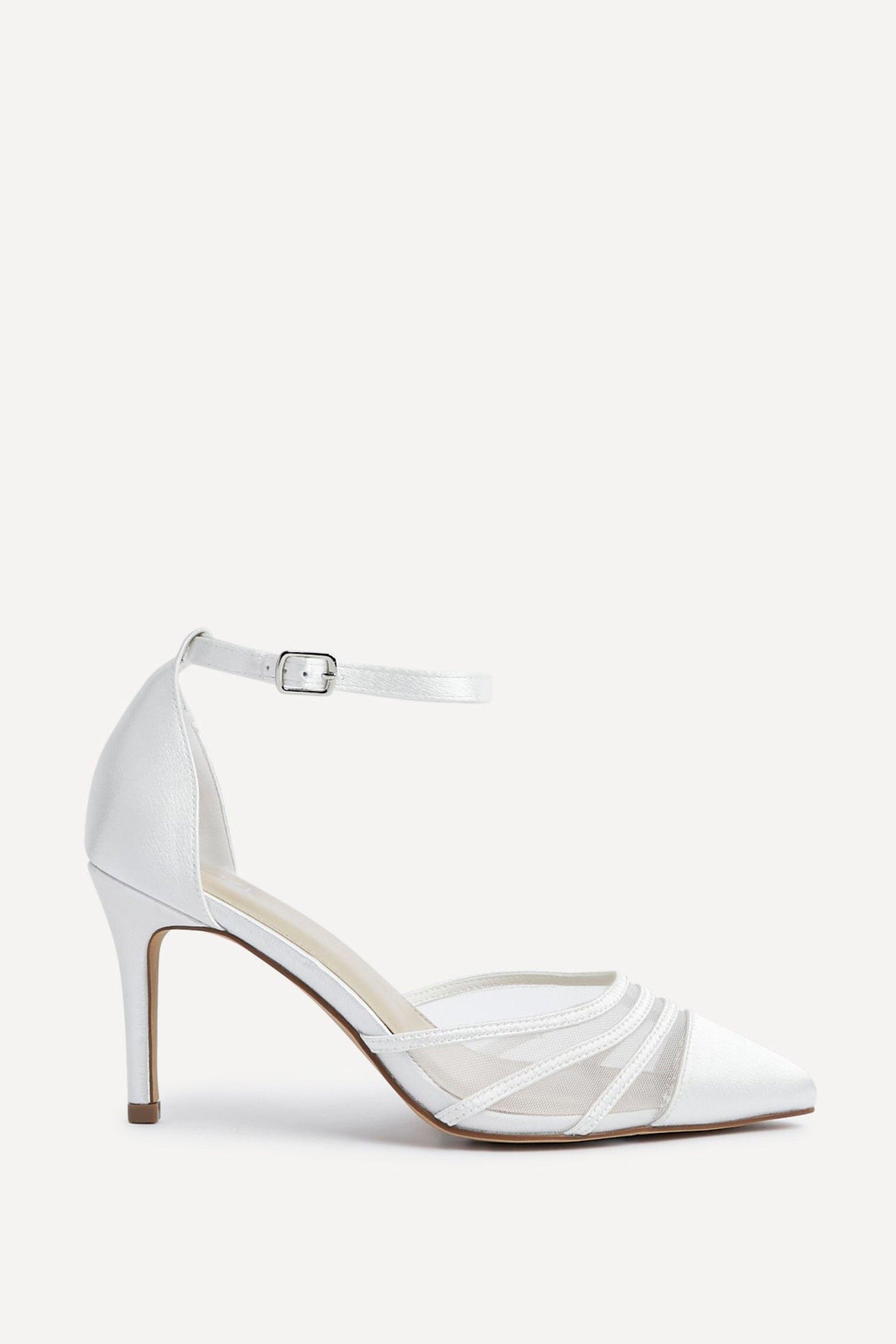 Tianey Wide Fit Bridal Ivory Mesh Court Heels by LINZI