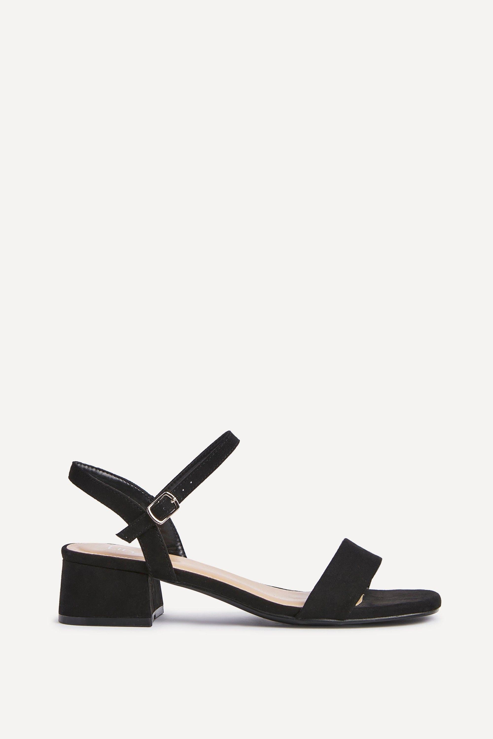 Tillie Black Faux Suede Low Blook Heel by LINZI