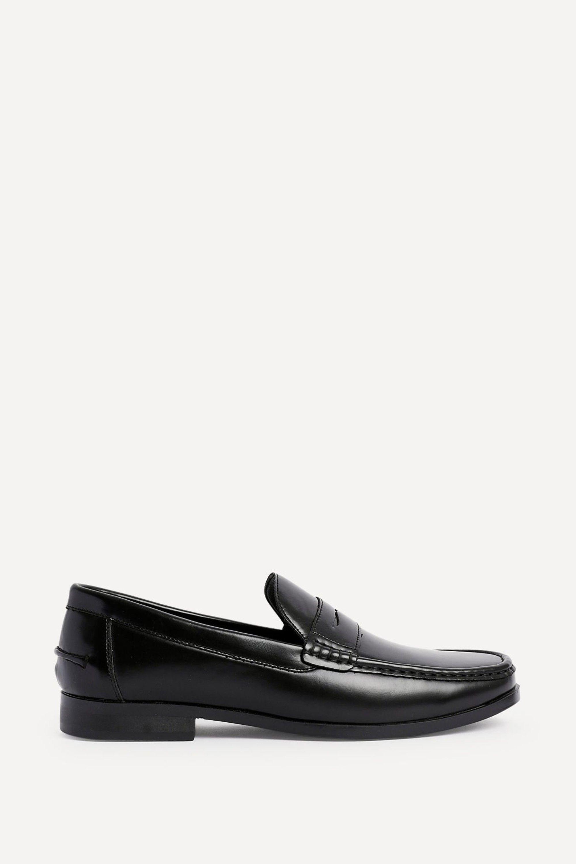 Tommaso Mens Black Faux Leather Penny Loafers by LINZI