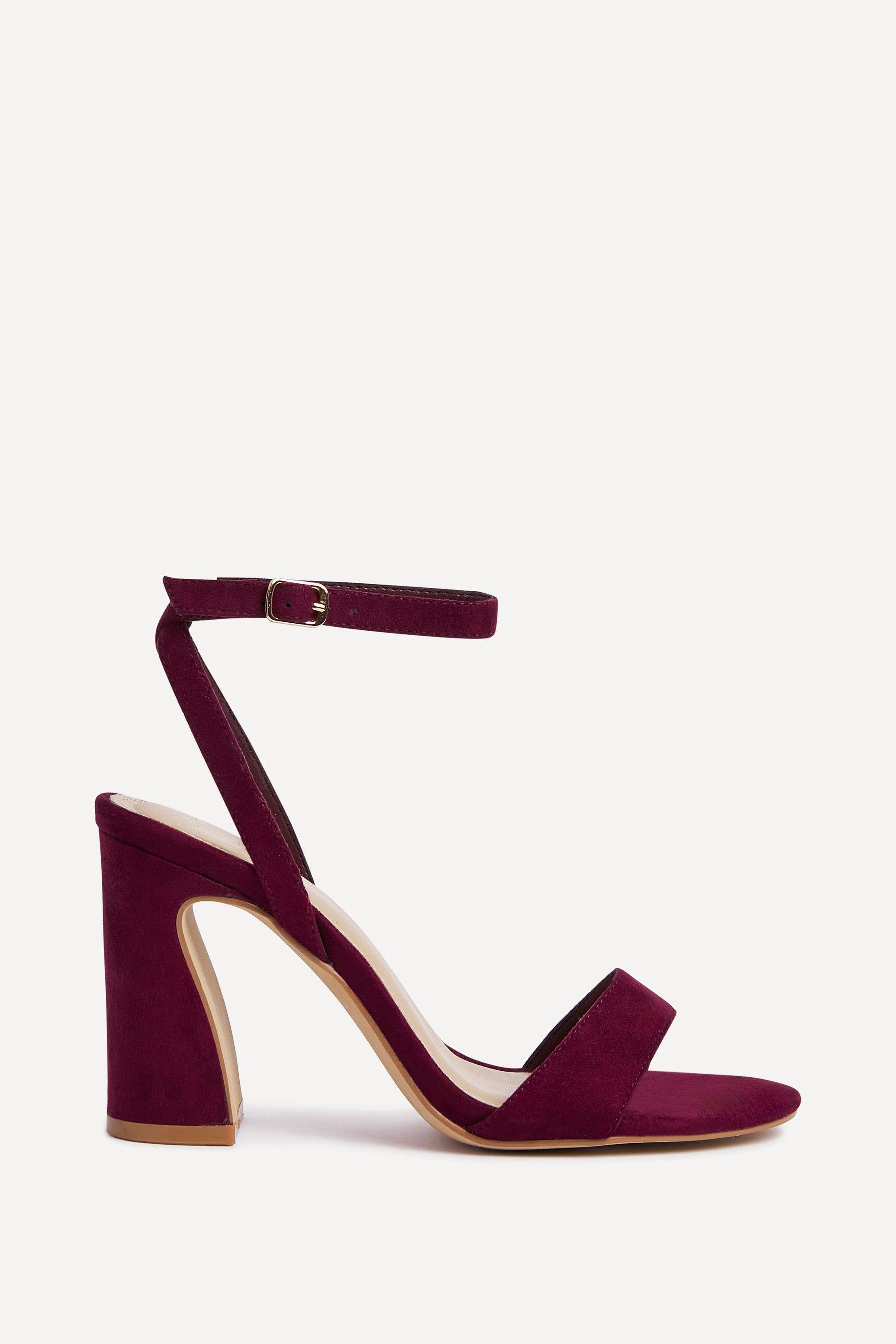 Trance Burgundy Faux Suede Block Heel by LINZI