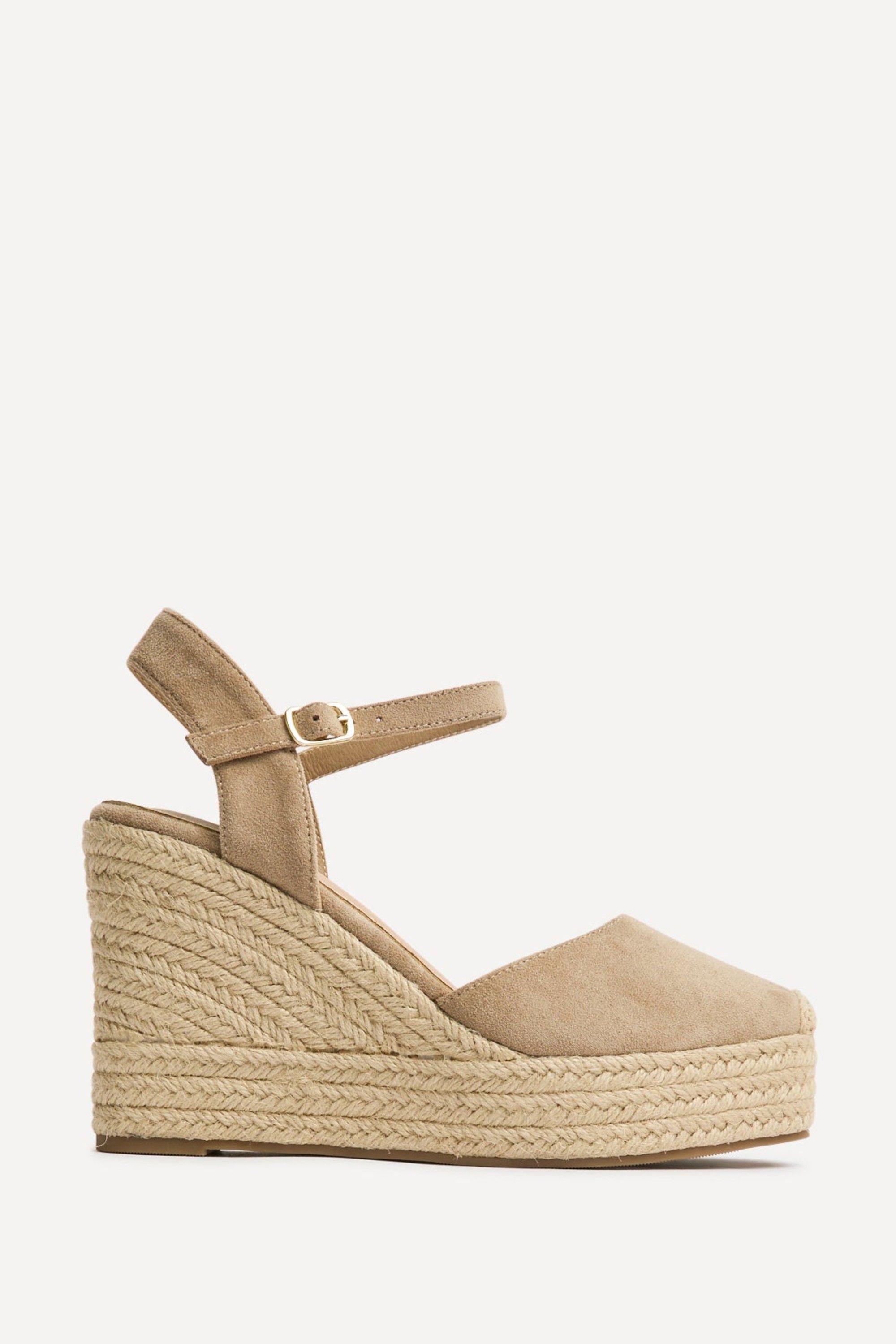 True Taupe Faux Suede Espadrille Wedges by LINZI