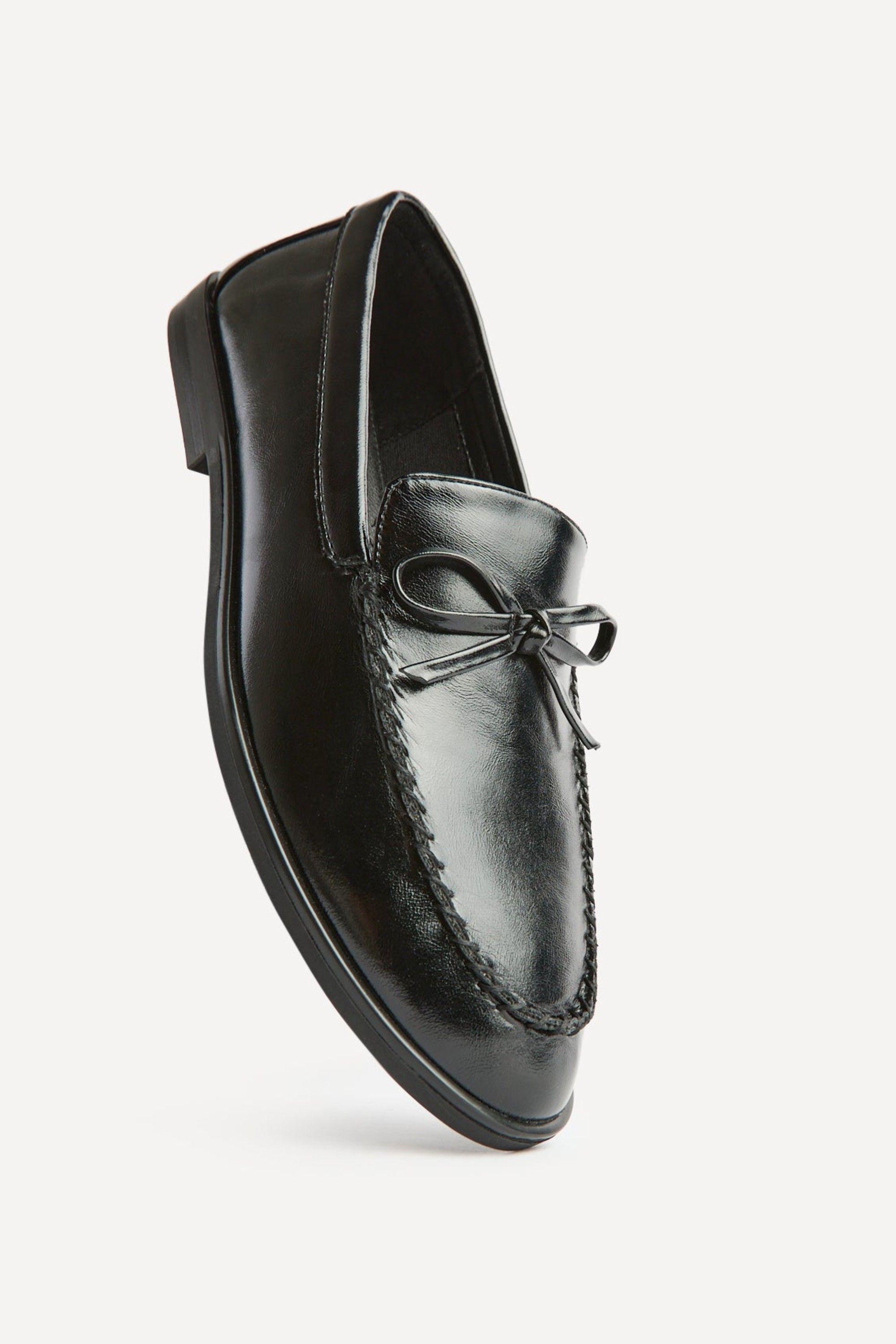 Truly Black High Shine Loafers by LINZI
