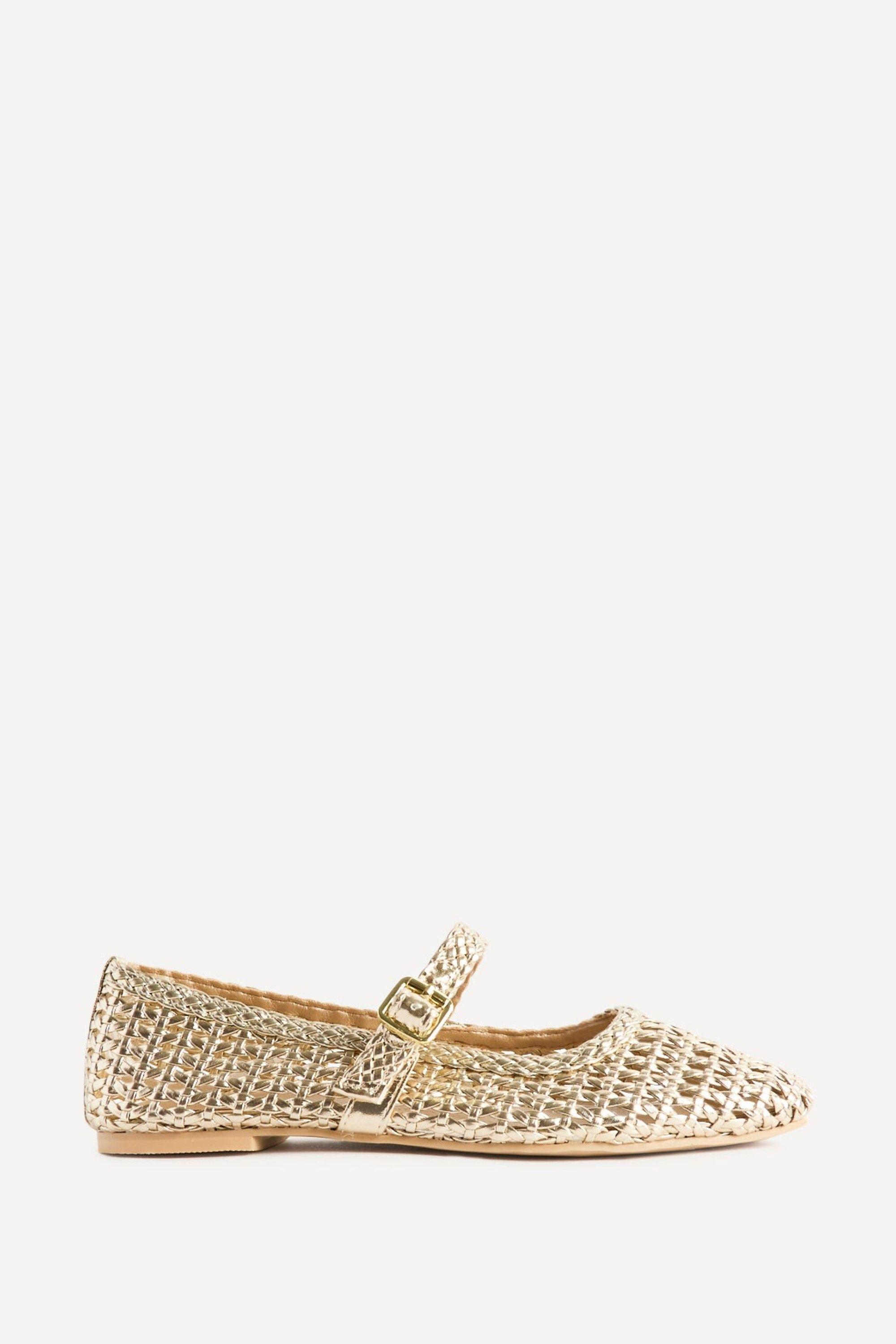 Vienna Gold Mary Jane Flats by LINZI