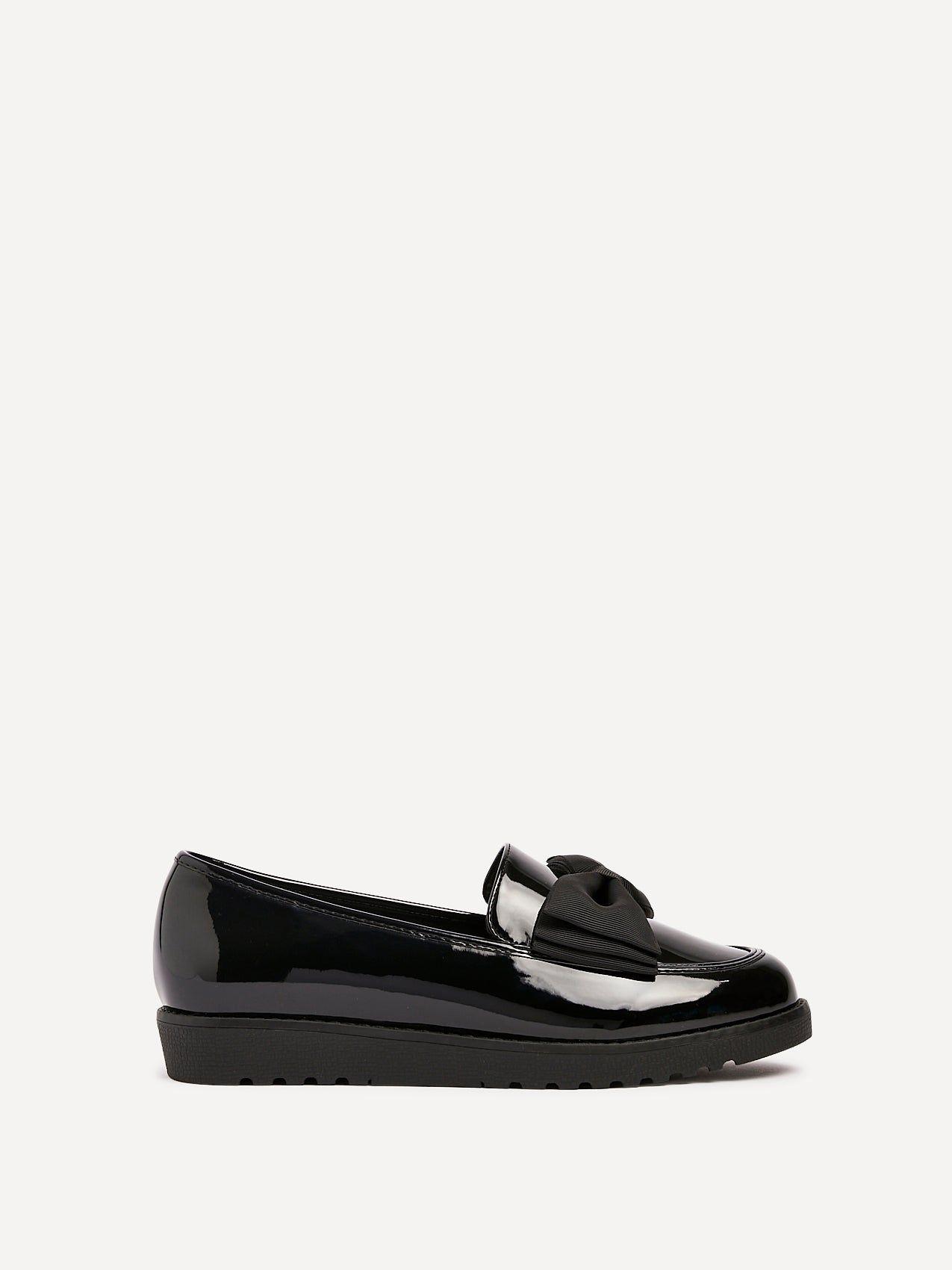 Violetta Wide Fit Black Patent Loafer by LINZI
