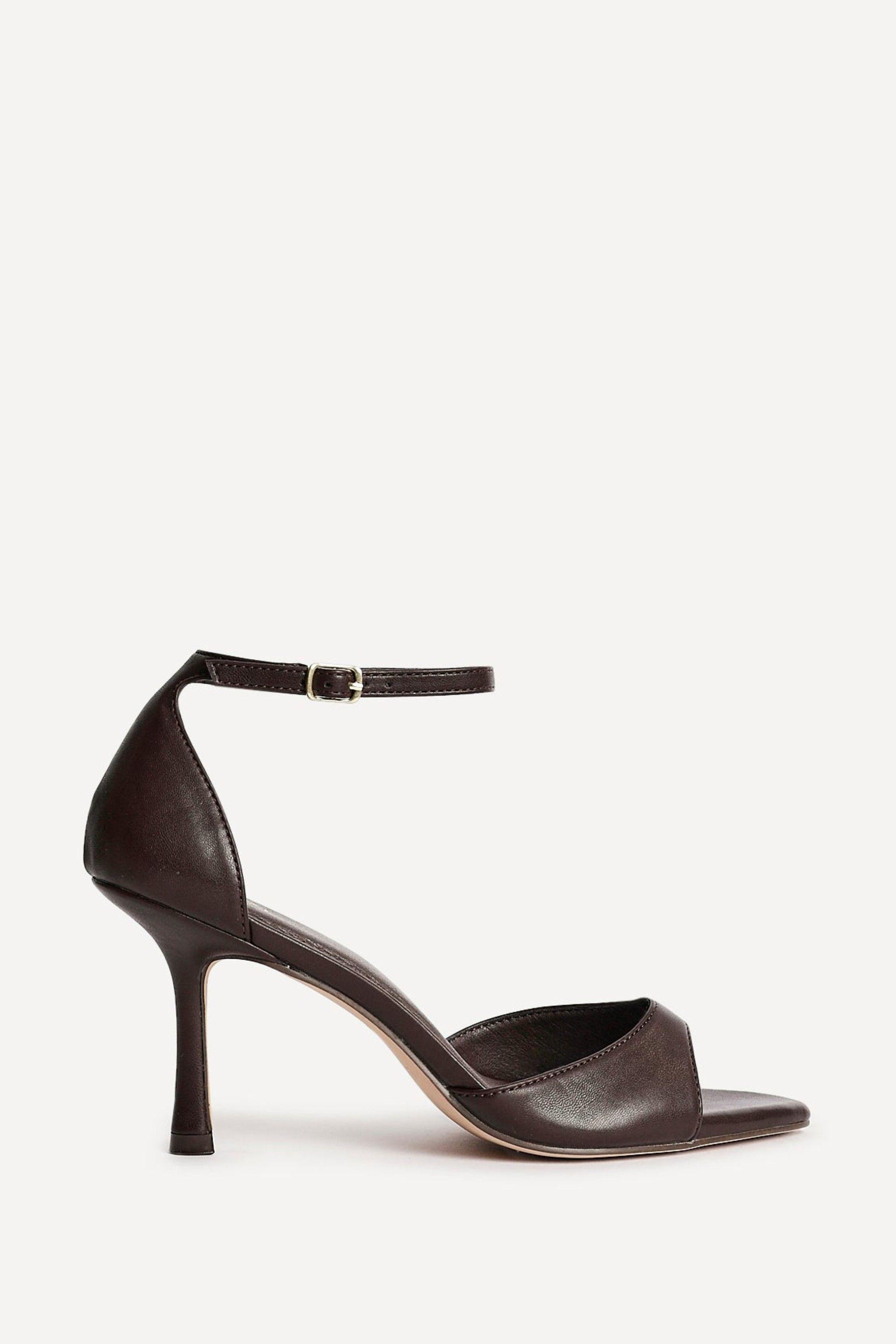 Wanted Brown Faux Leather Pointed Toe Heels by LINZI