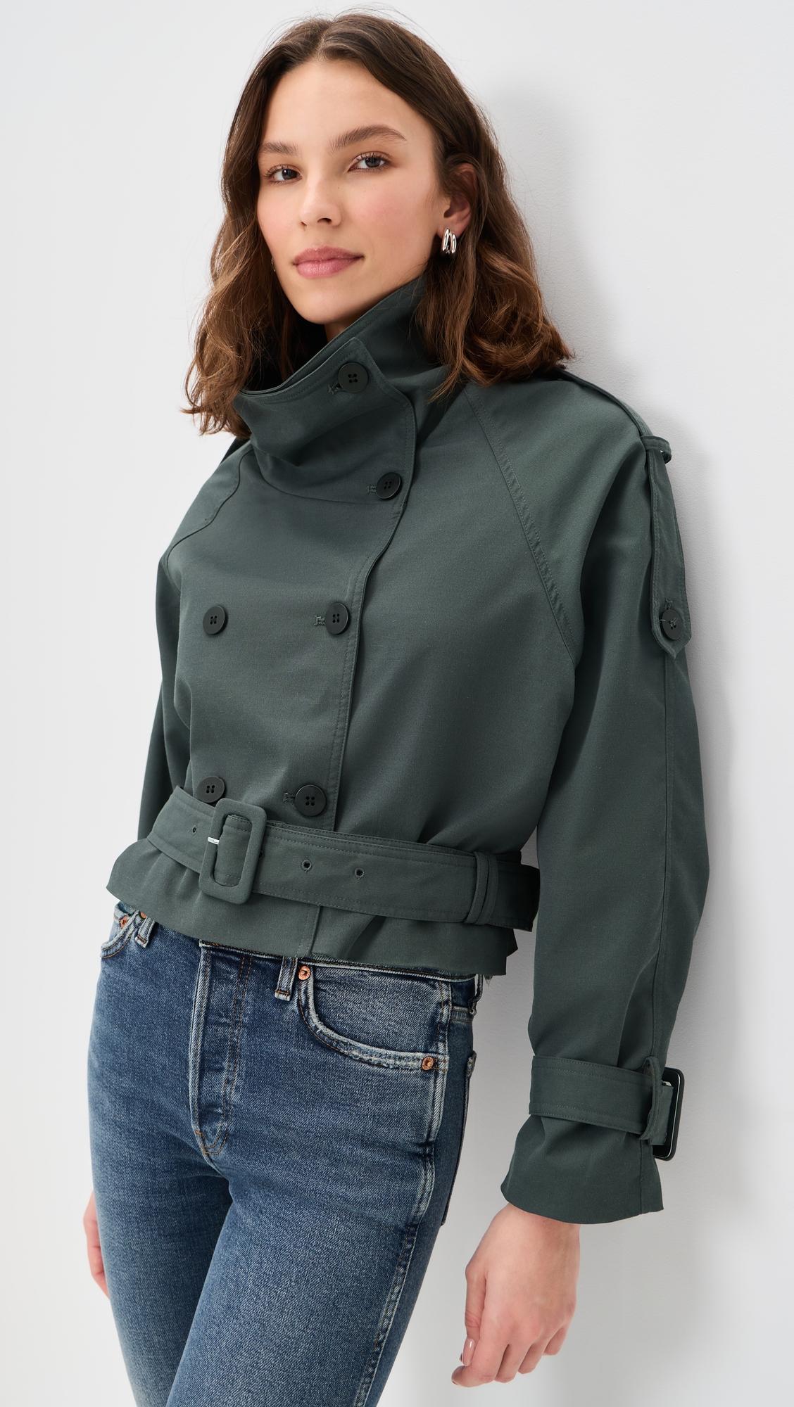 Blanc Cropped Trench Coat by LIONESS