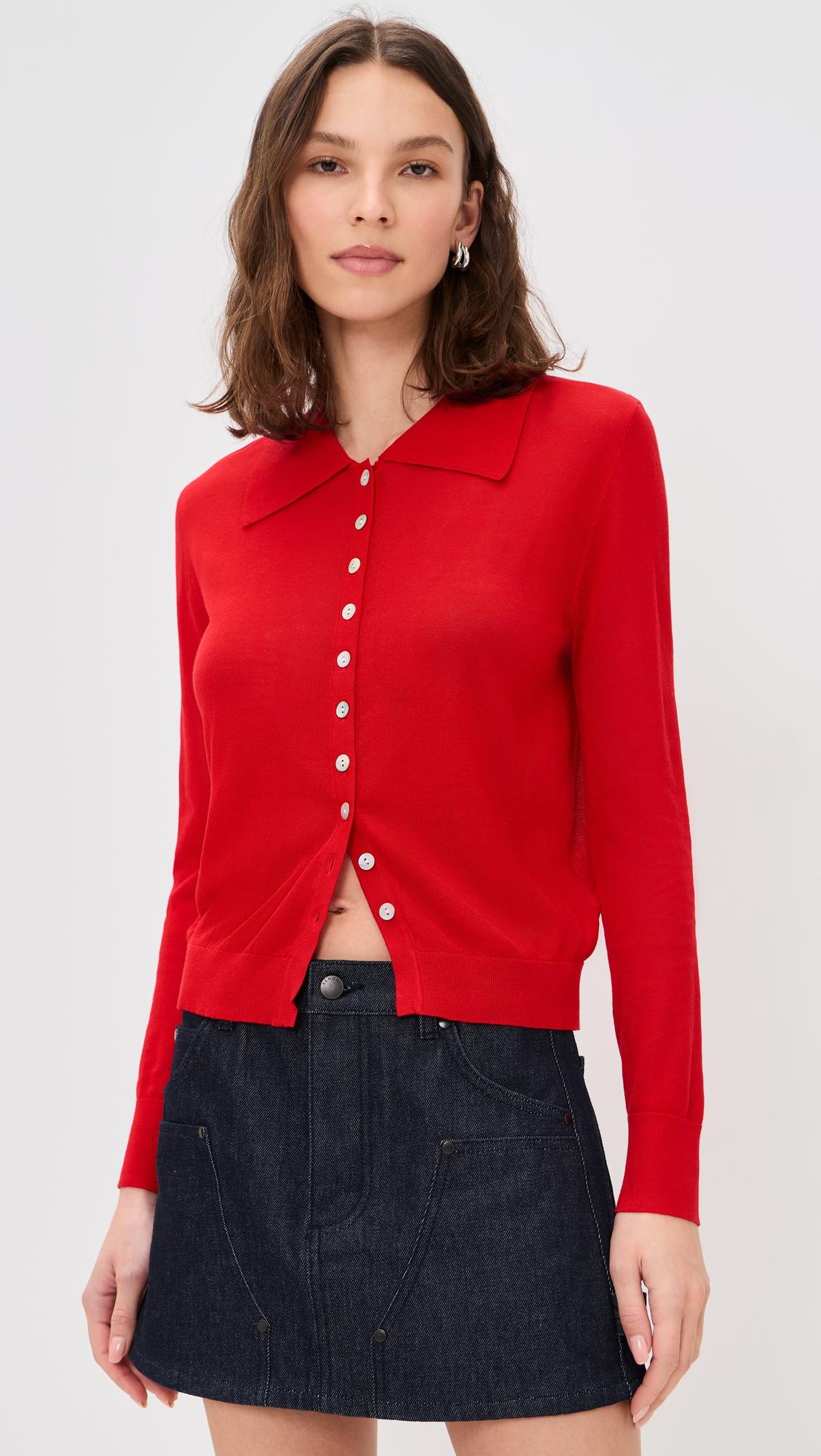 Chalet Long Sleeve Collared Top by LIONESS