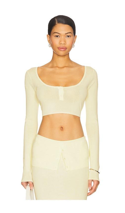 LIONESS Amour Crop Top in Lemon by LIONESS