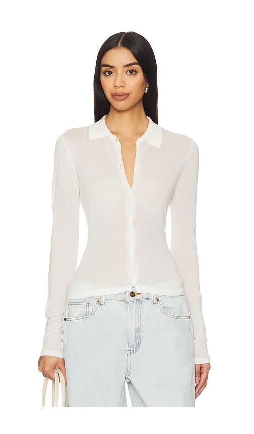 LIONESS Banks Long Sleeve Top in Ivory by LIONESS