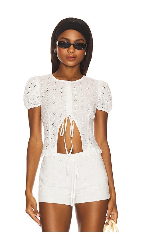 LIONESS Bardot Top in Ivory by LIONESS