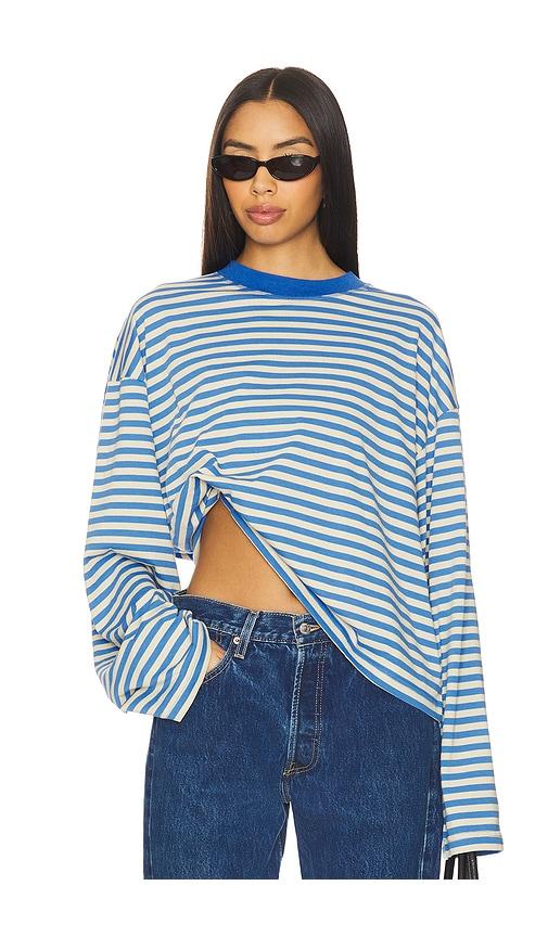 LIONESS Bloom Long Sleeve Top in Blue by LIONESS