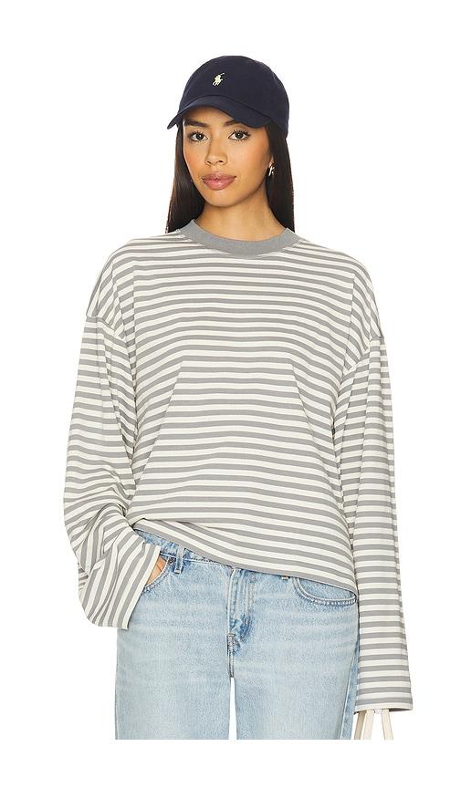 LIONESS Bloom Long Sleeve Top in Grey by LIONESS
